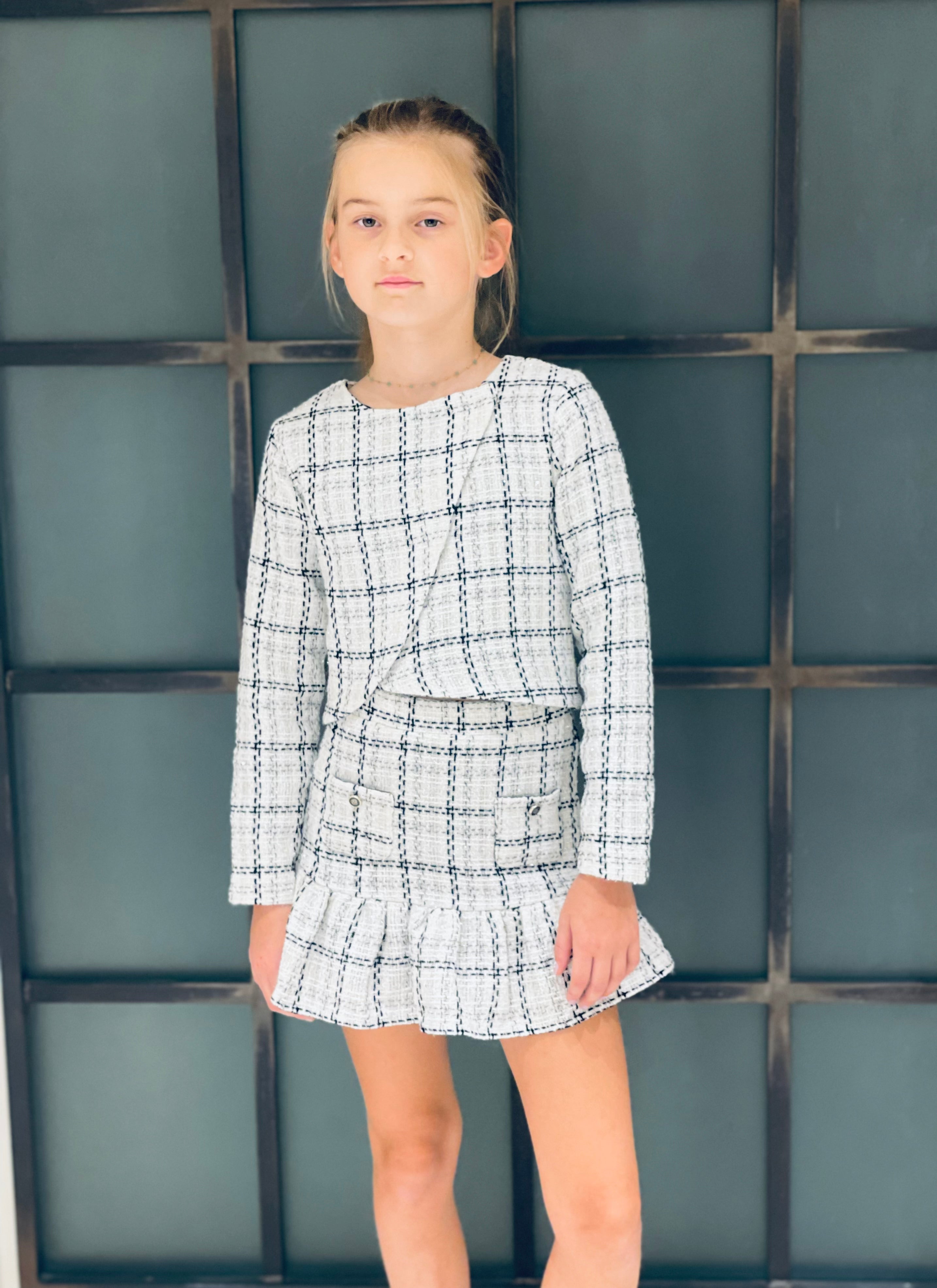 White & Silver Tweed Jacket FW23