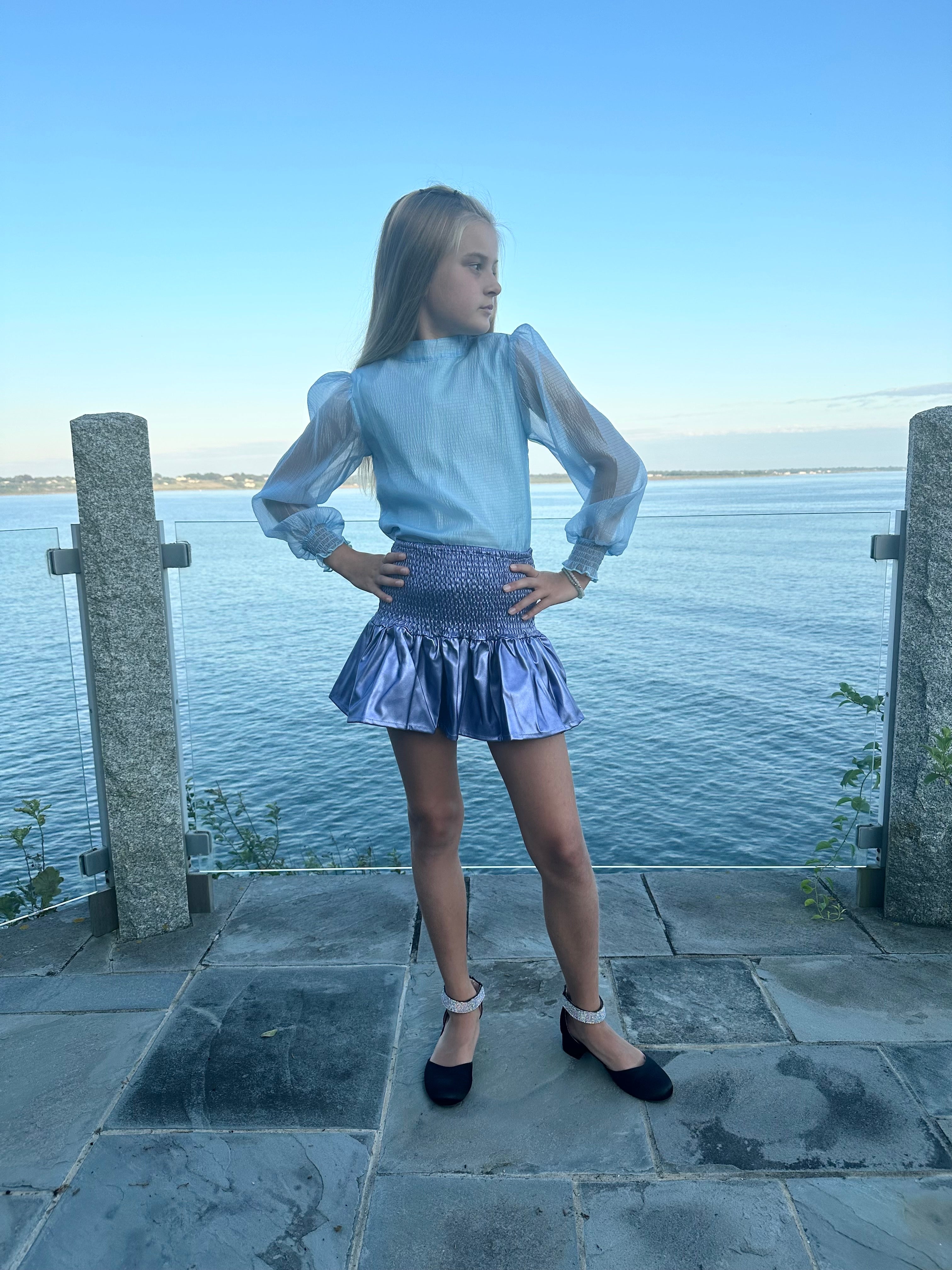 Tie Blouse with Gathered Balloon Sleeve FW23