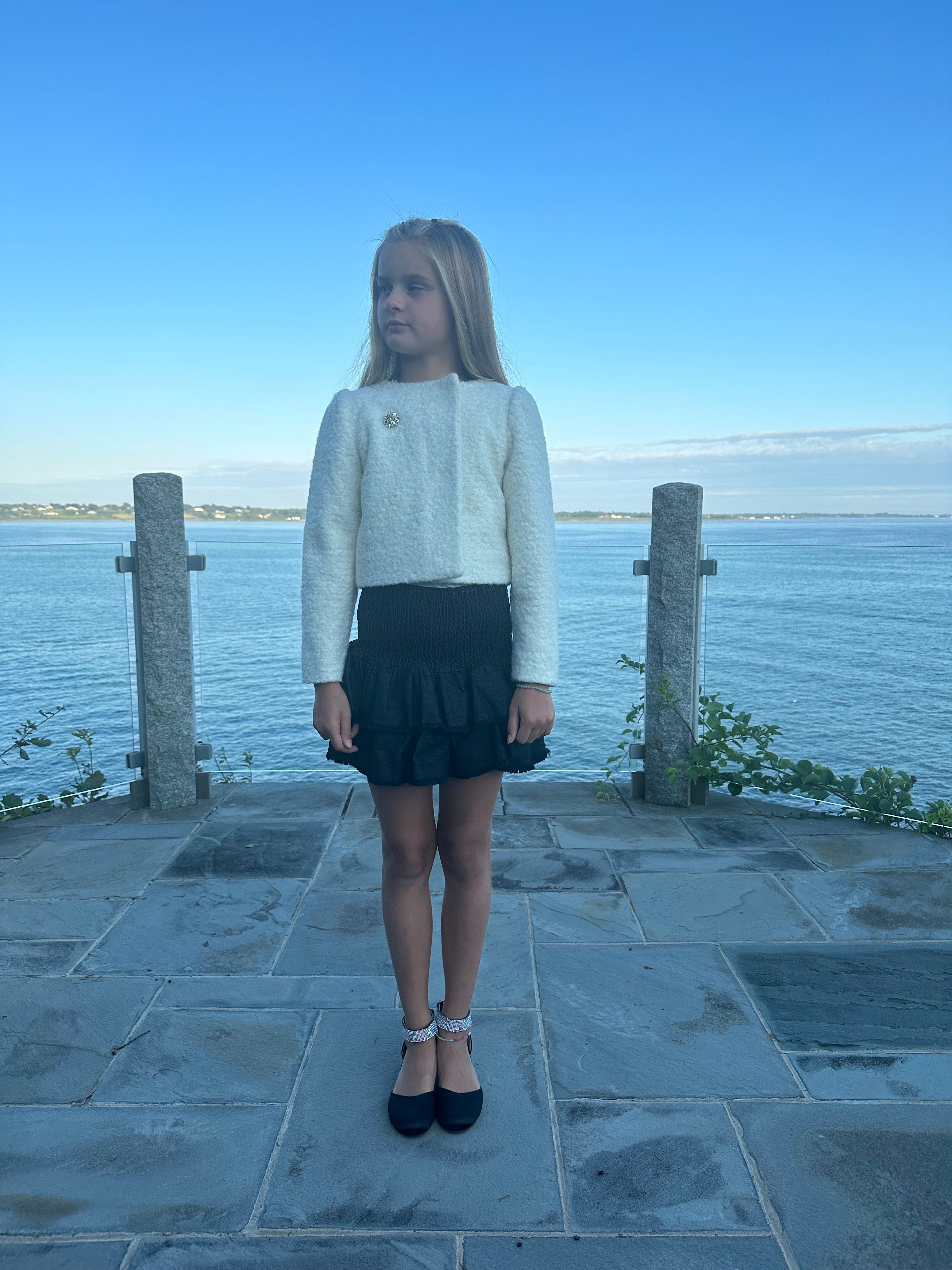 Cream Jacket with Silver Brooch FW23