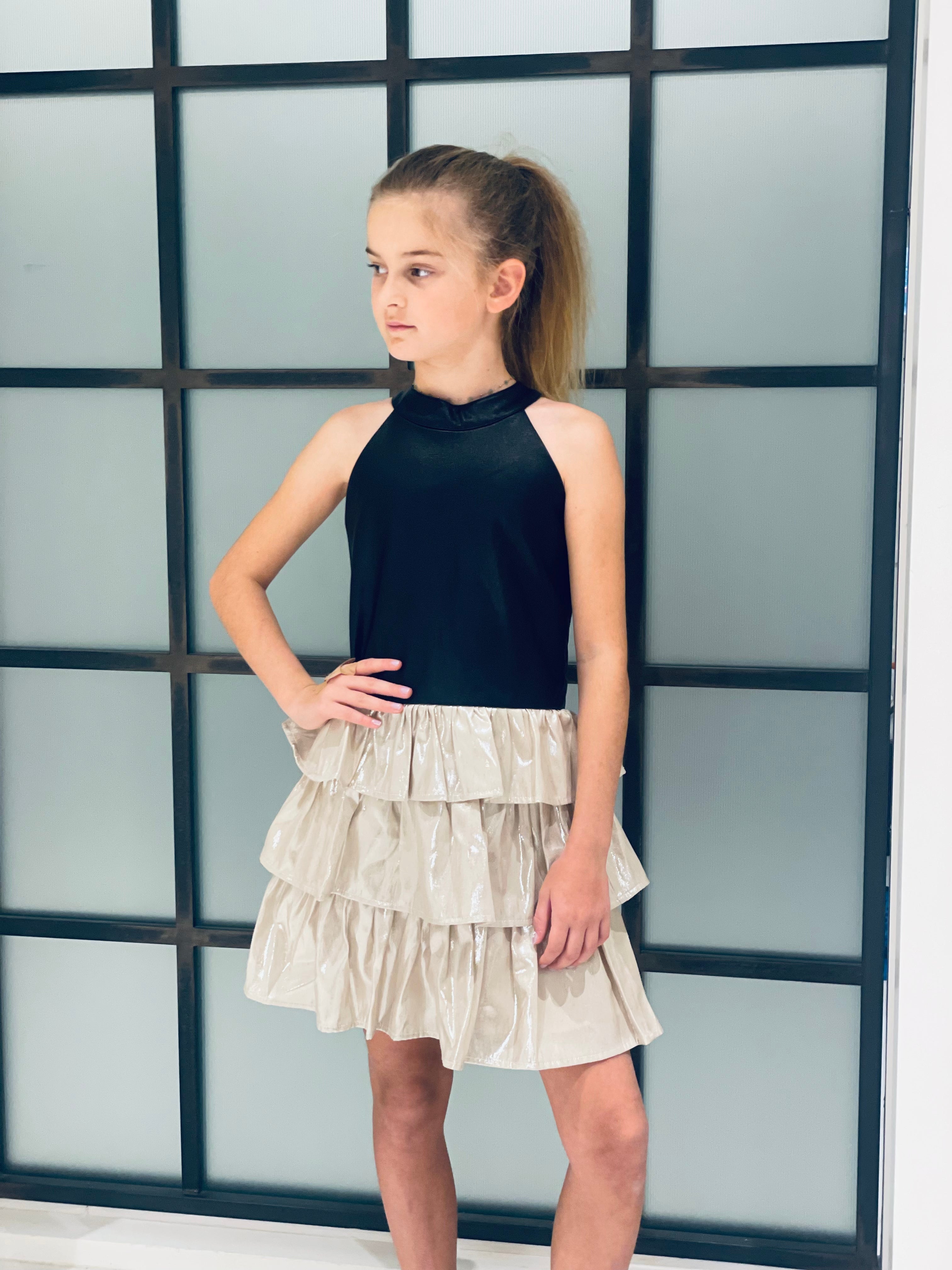 Black & Silver Halter Dress FW23