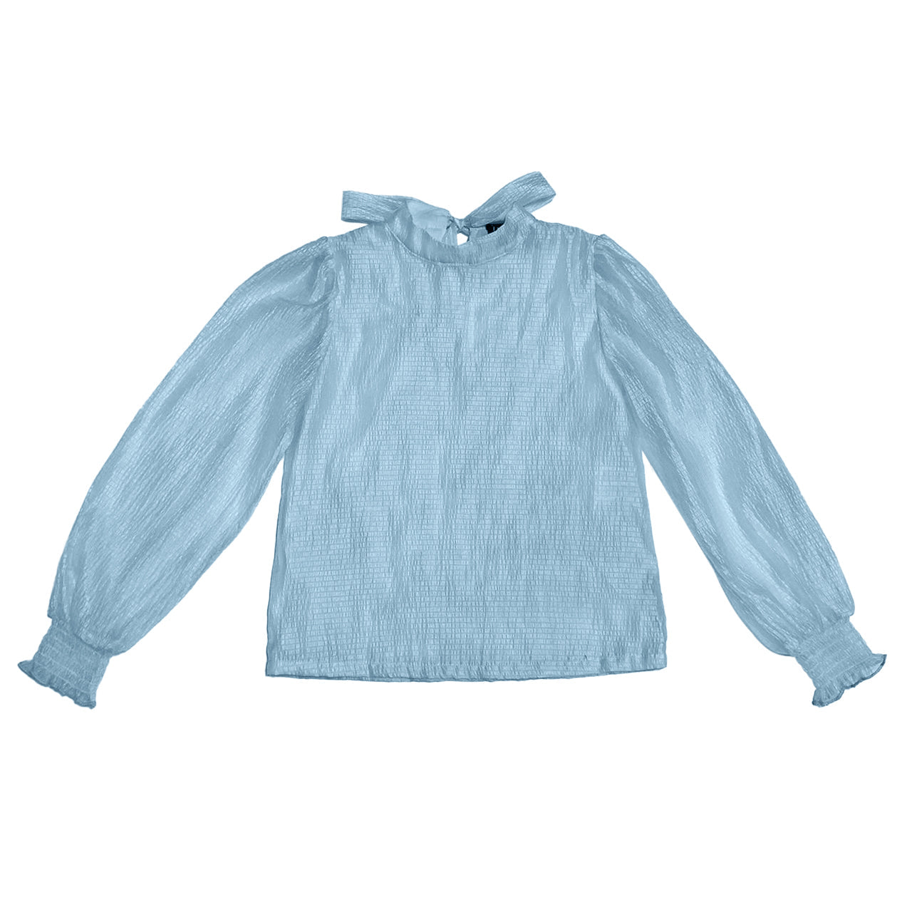 Tie Blouse with Gathered Balloon Sleeve FW23