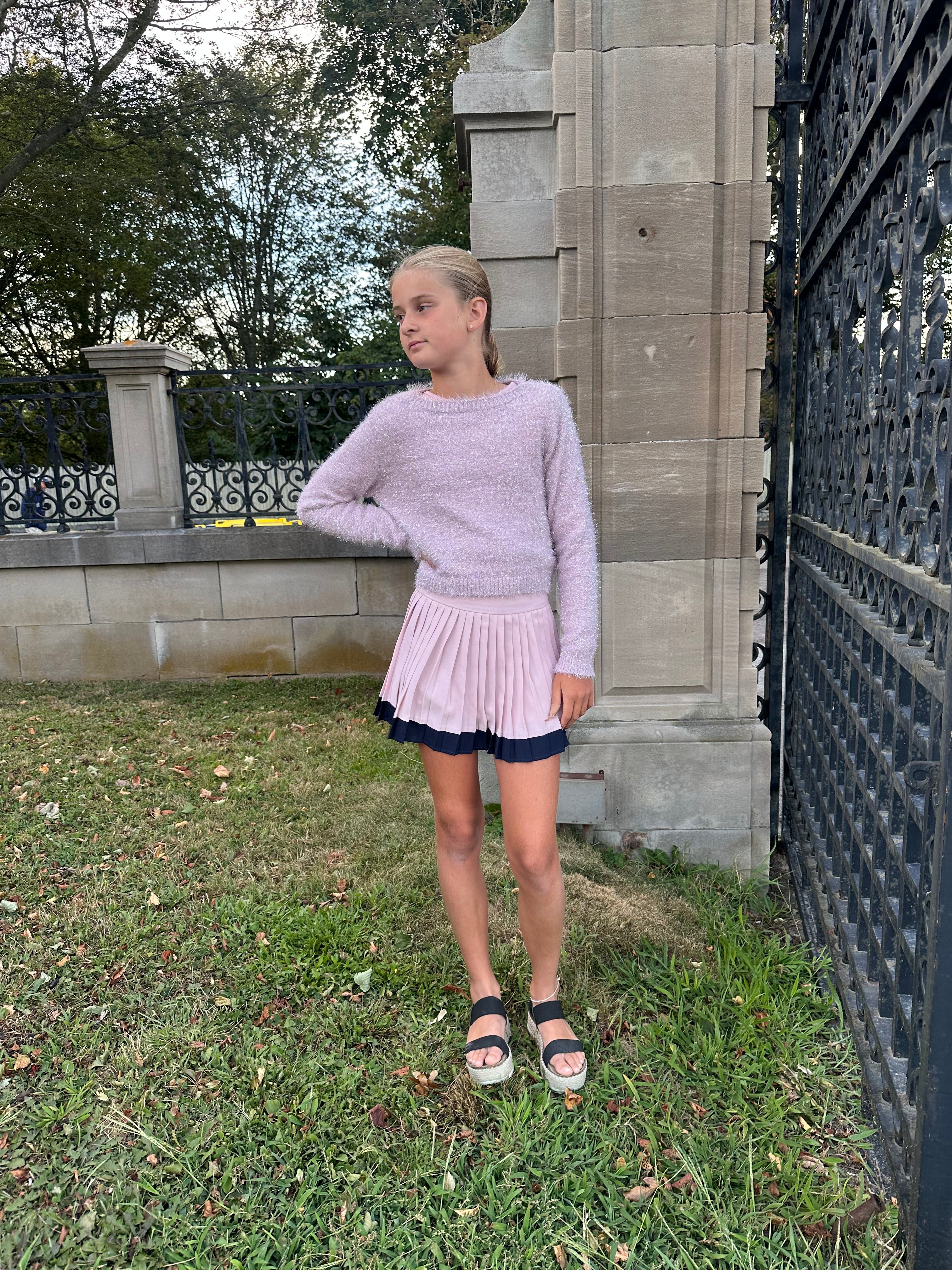 Black/White Pleated Skirt