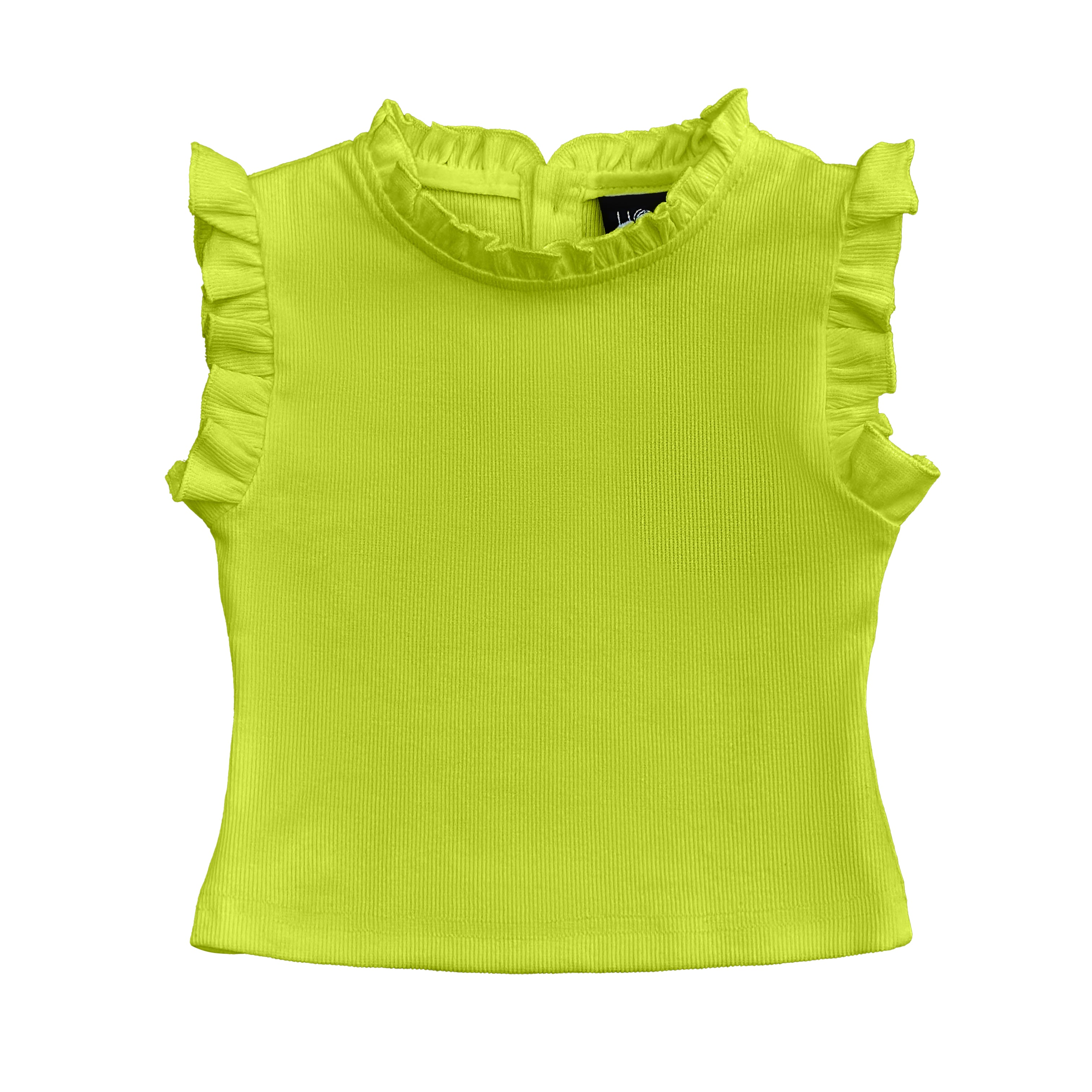 AS24 Neon Green Ruffle Tank Top