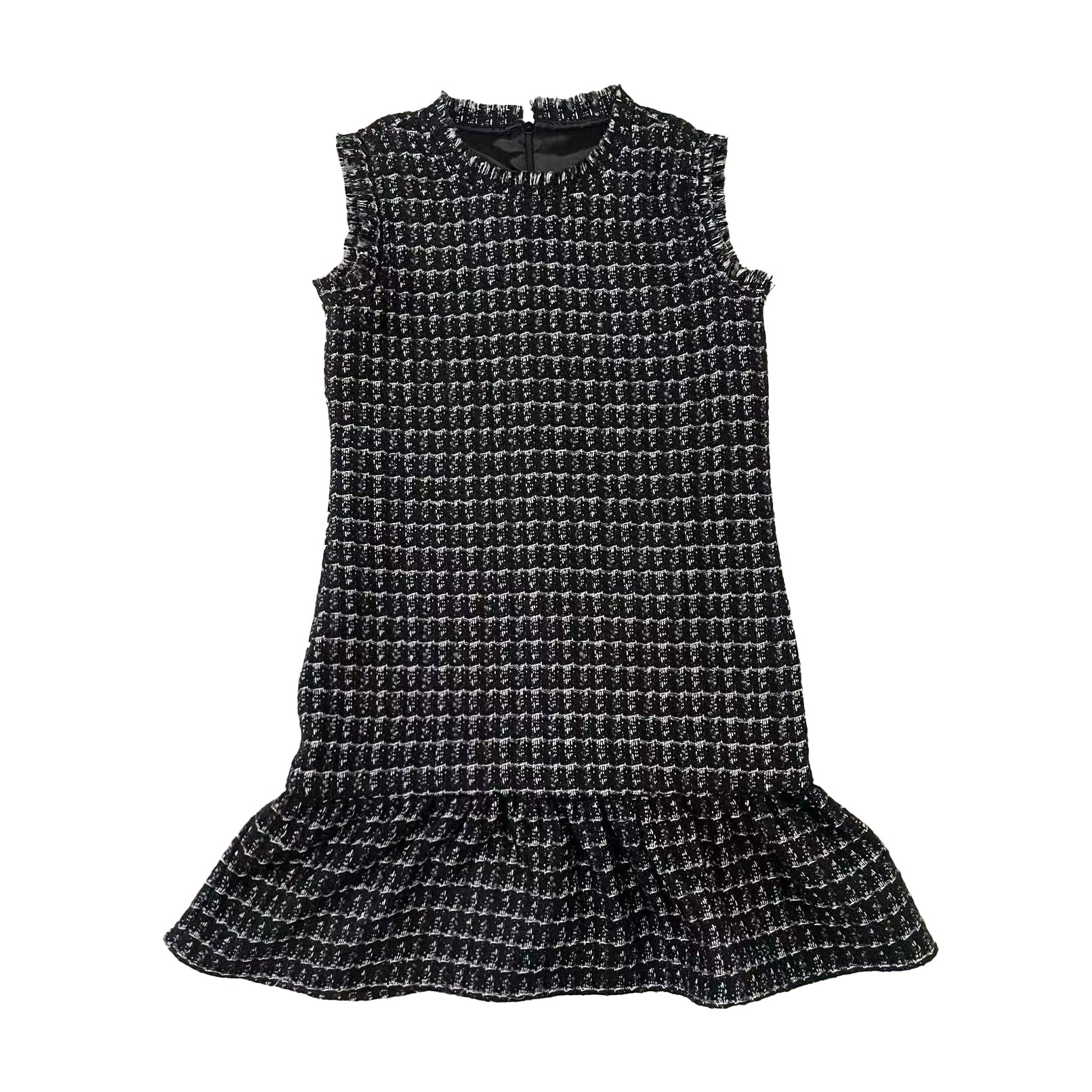 AW23/24 Black Silver Ruffle Dress