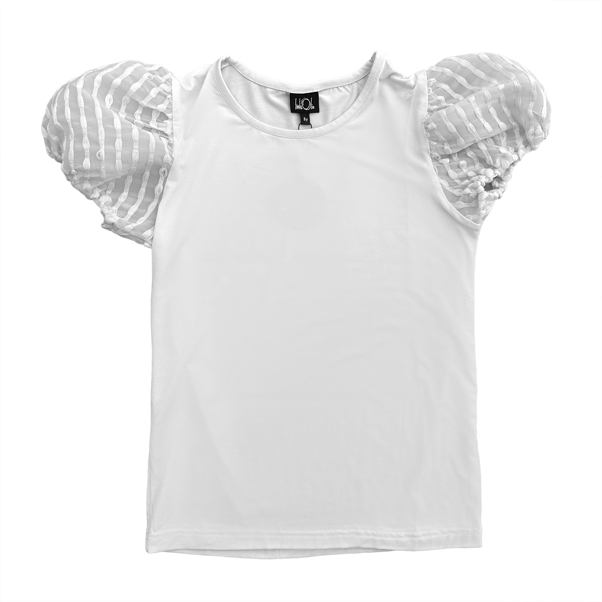 White Bamboo Balloon Sleeve Top
