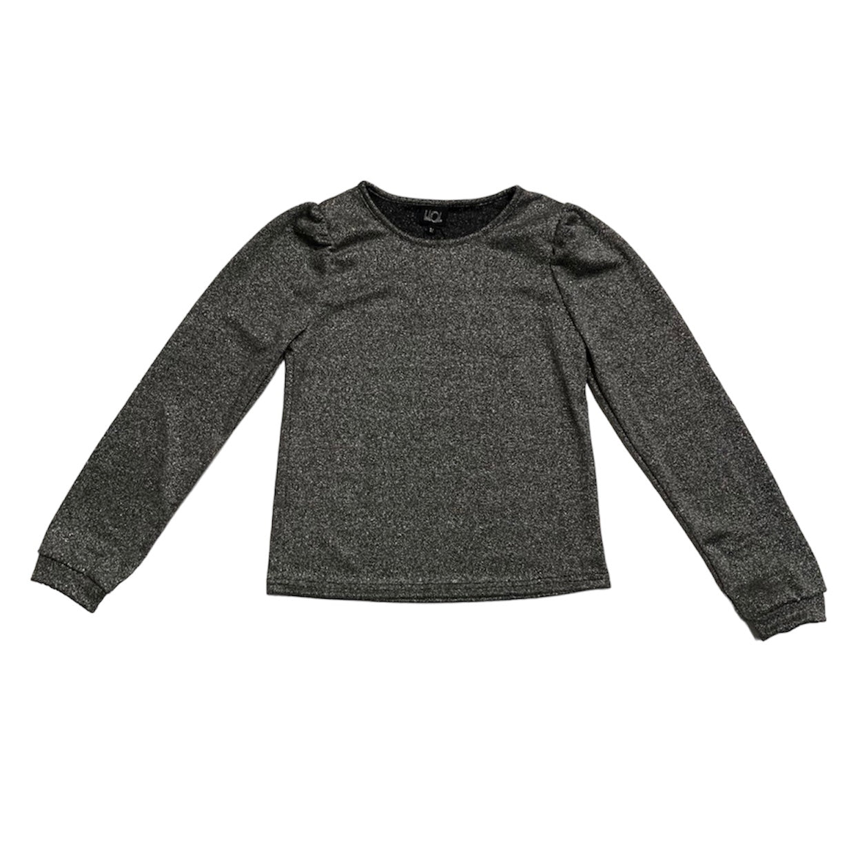 Black Silver Puff Sleeve Top FW23