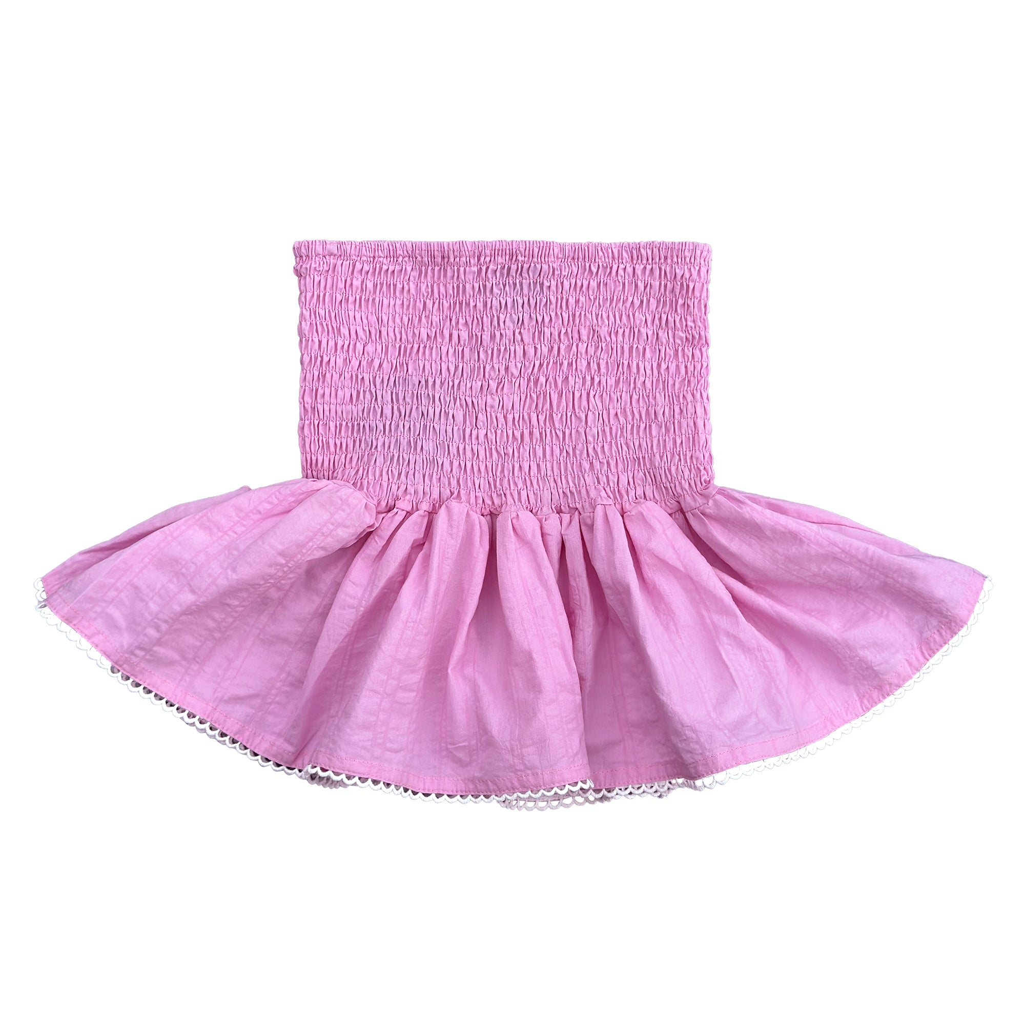AS24 Pink Smocked Ruffle Skirt