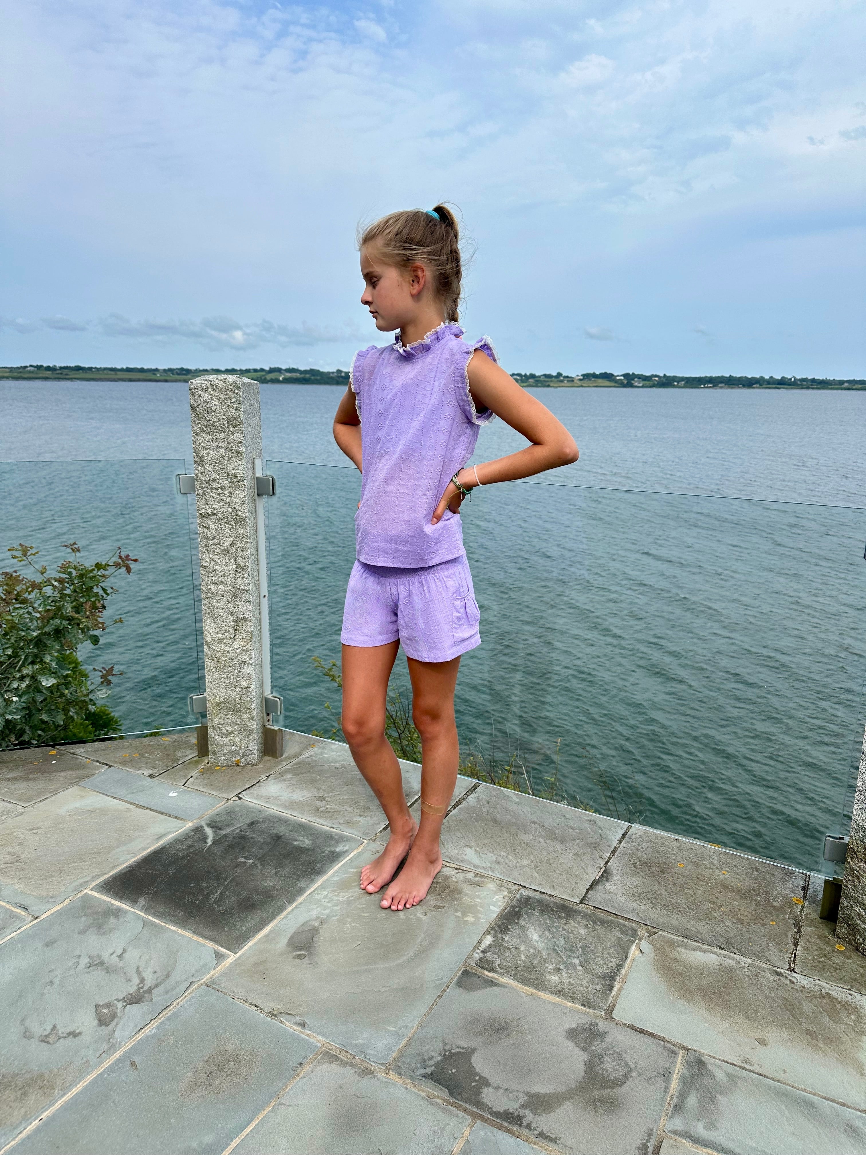 Pink Flower Ruffle Blouse