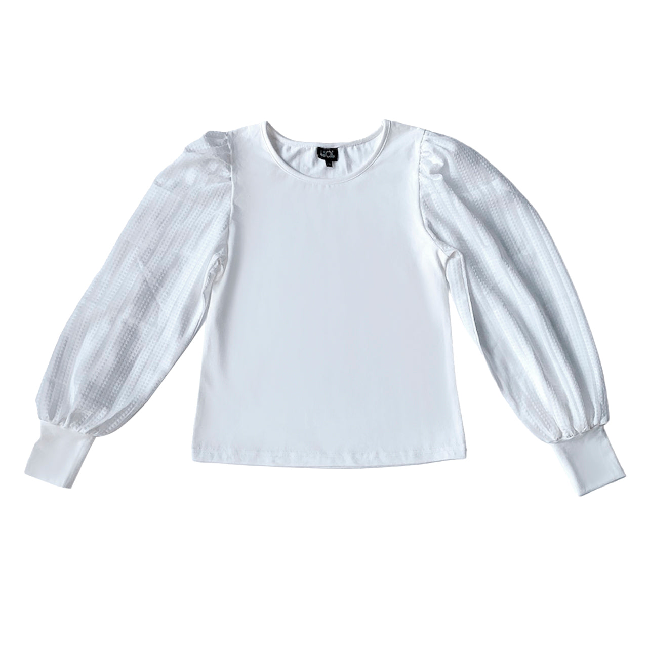 White Textured Sleeve Top