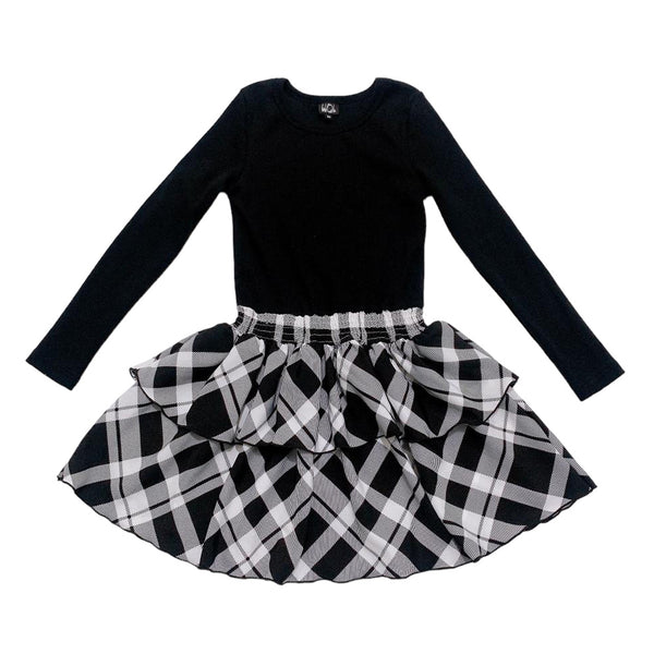 Black Long Sleeve Ruffle Dress – Little Olin