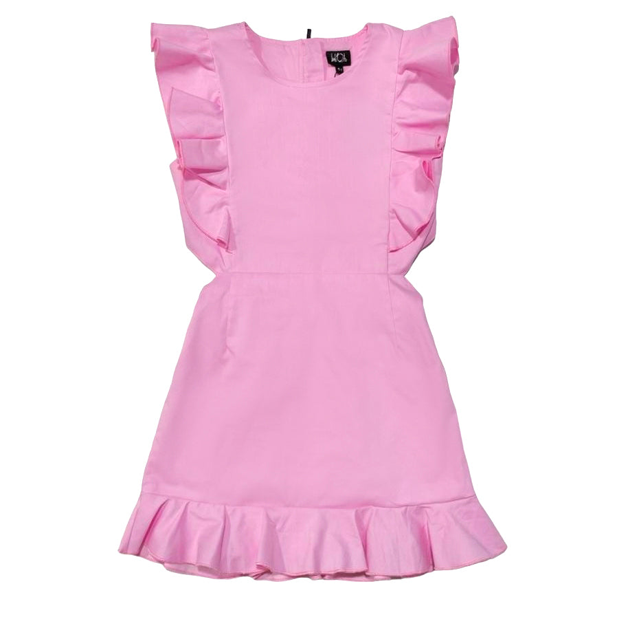 Pink Denim Cut Out Dress