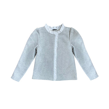 Grey silver ruffle cardigan
