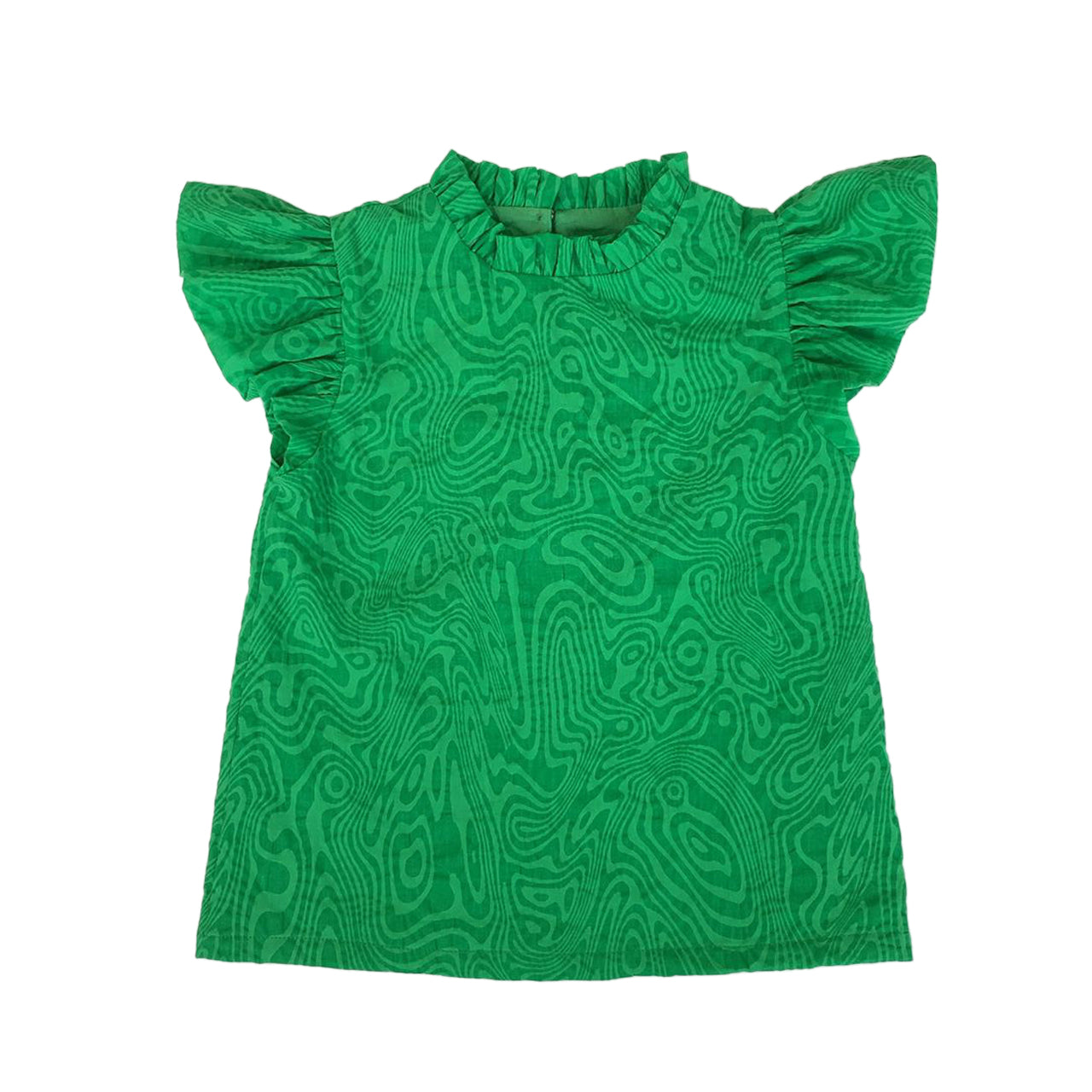 Green Ruffle Sleeve Top