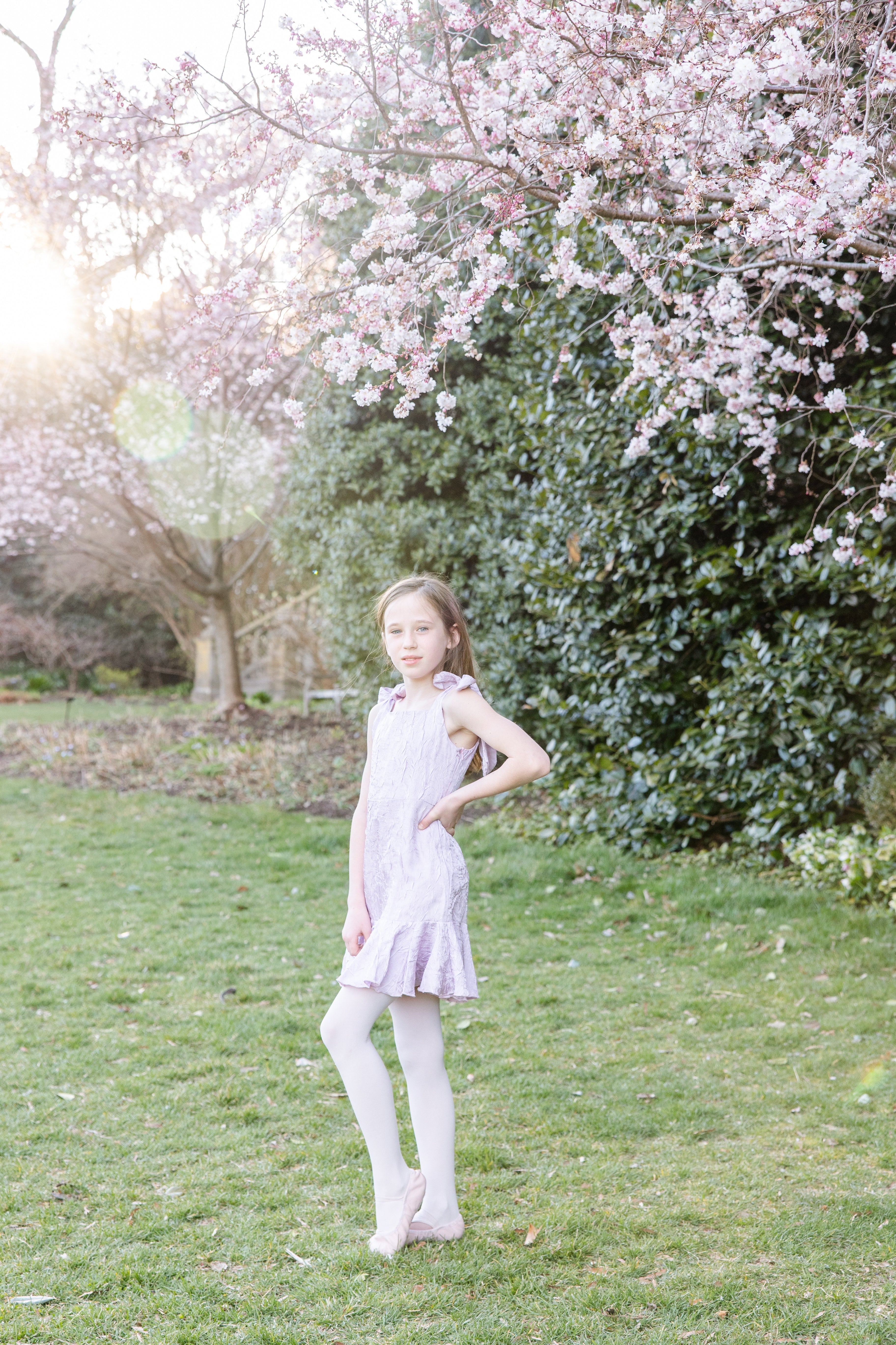 Lilac Tie Strap Ruffle Dress