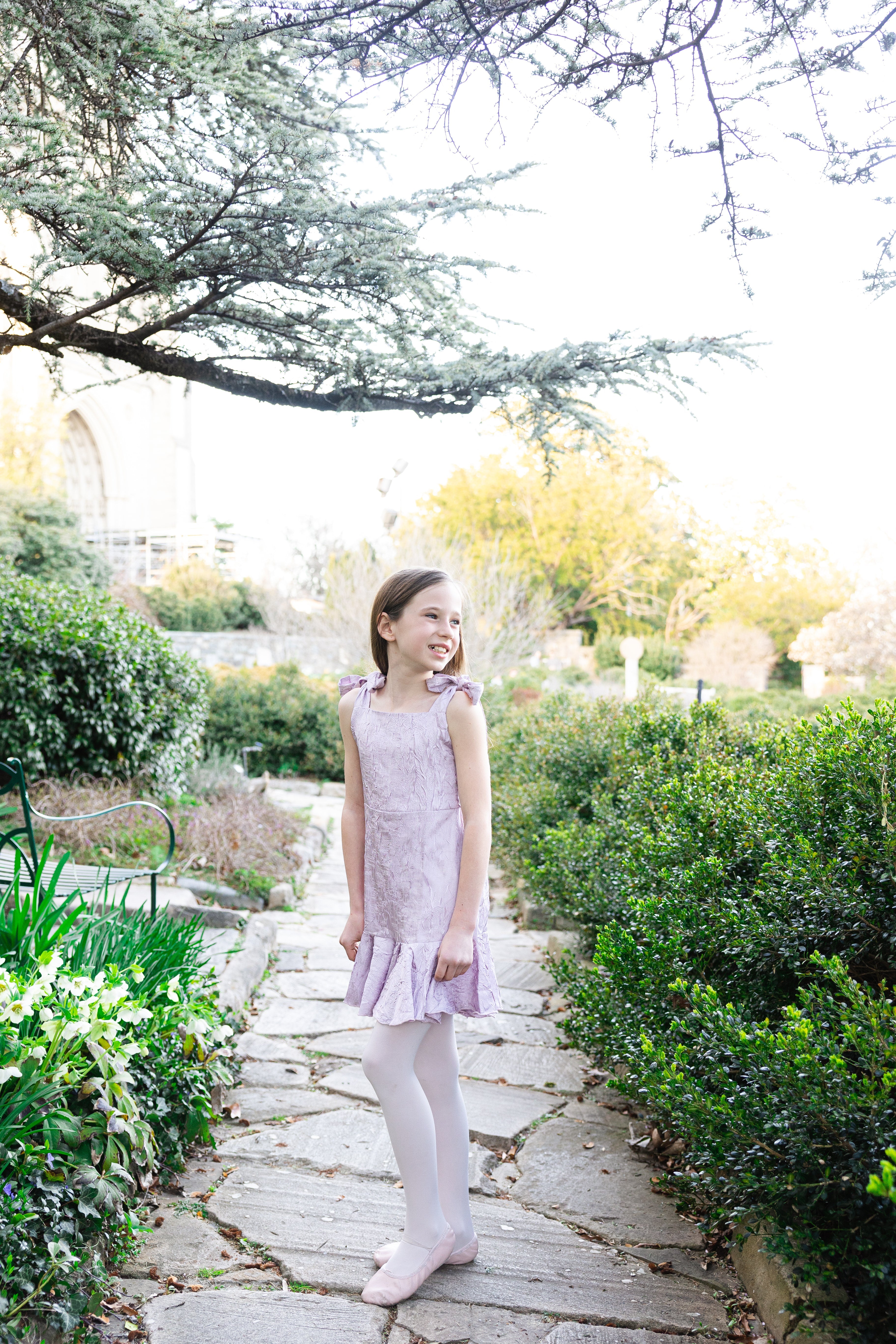 Lilac Tie Strap Ruffle Dress