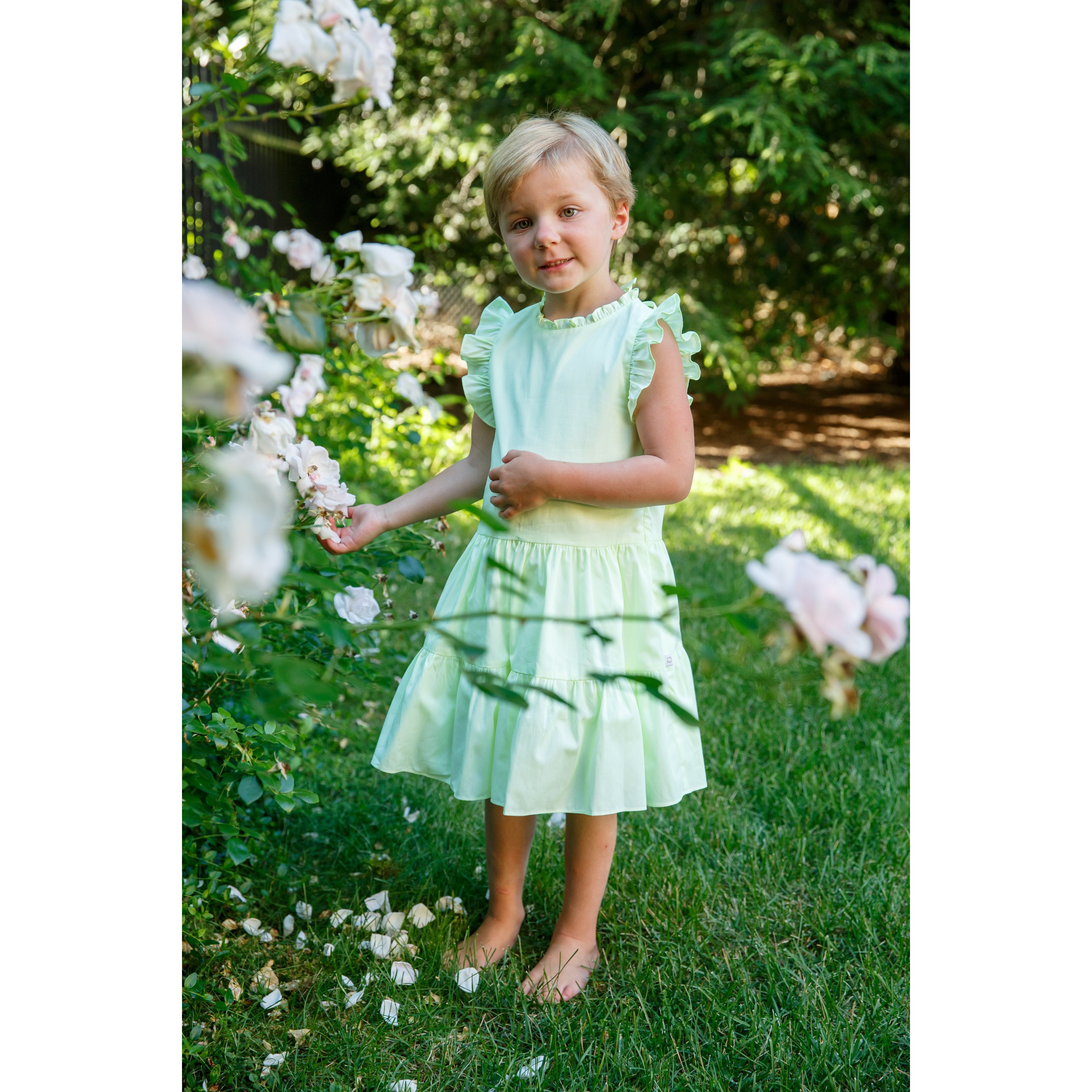 Yellow Ruffle Neck Dress
