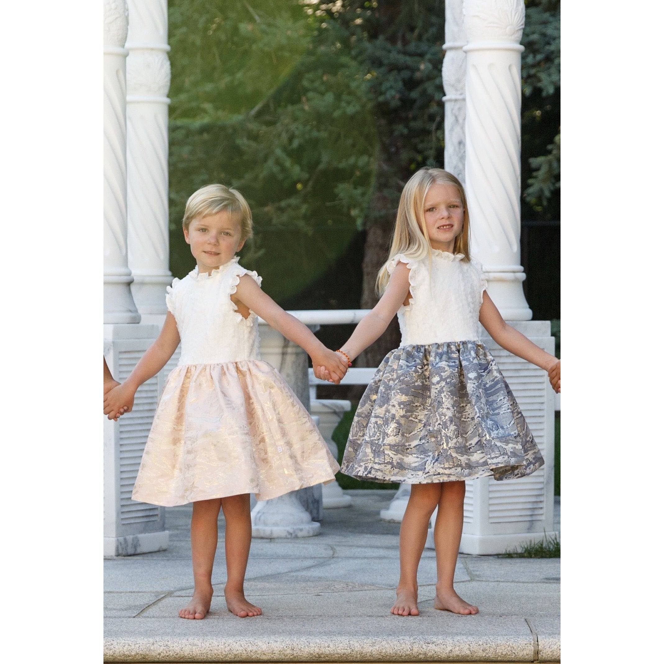 Navy Jacquard Dress