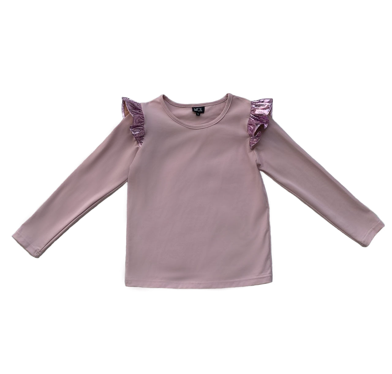 Rose Petal Top with Metallic Ruffle