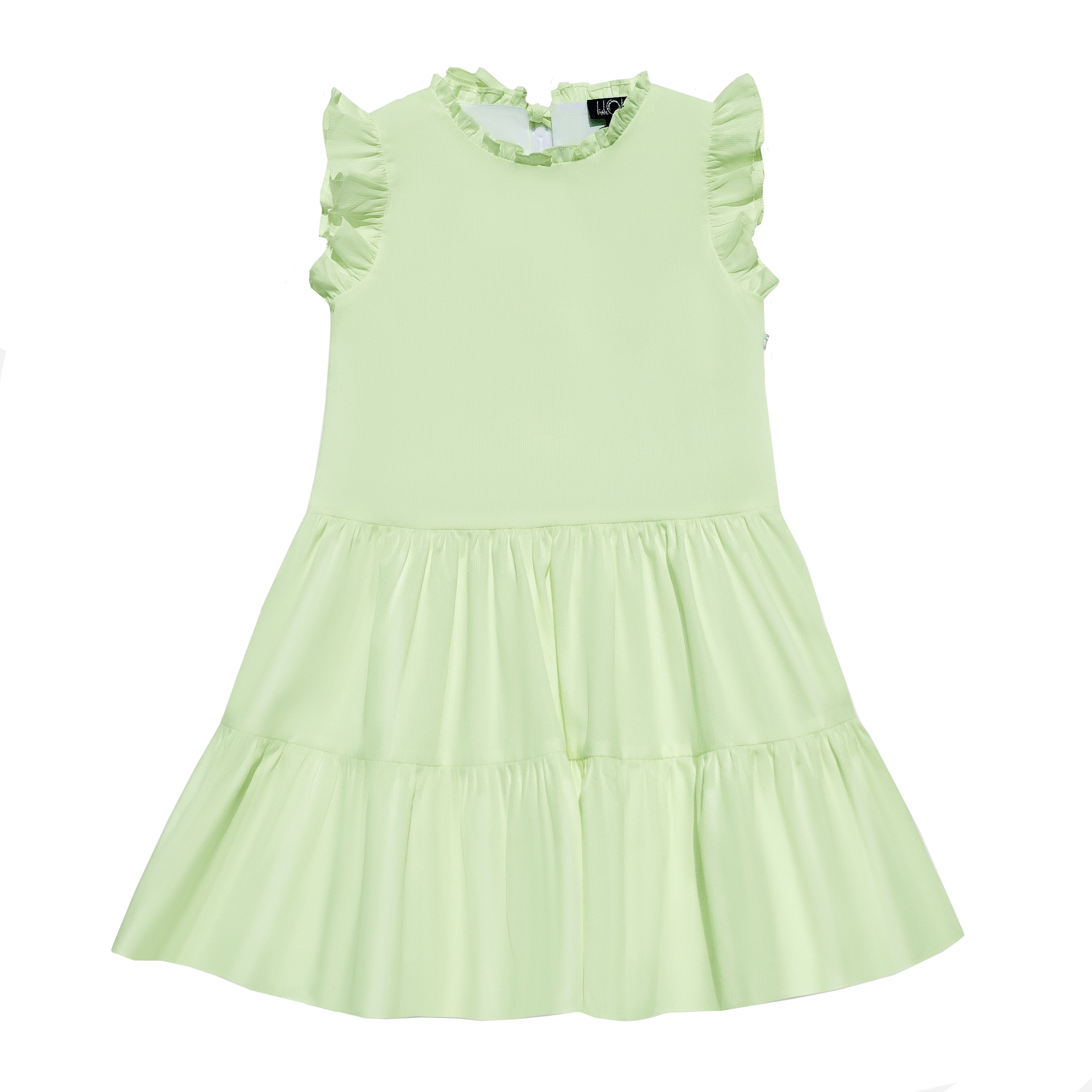 Yellow Ruffle Neck Dress