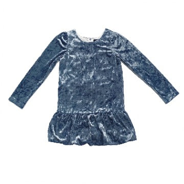 Smoky Blue Velour Dress