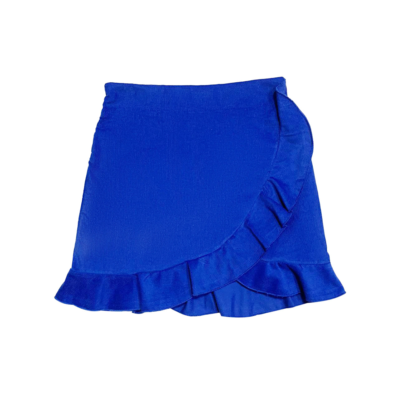 Indigo Corduroy Ruffle Mini Skirt FW23