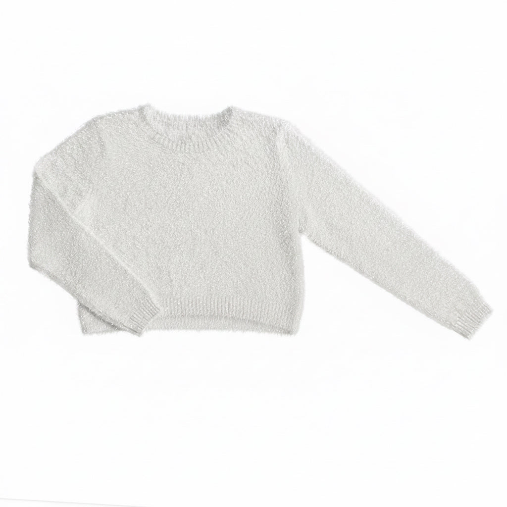 Silver & Gold Fuzzy Knit Sweater