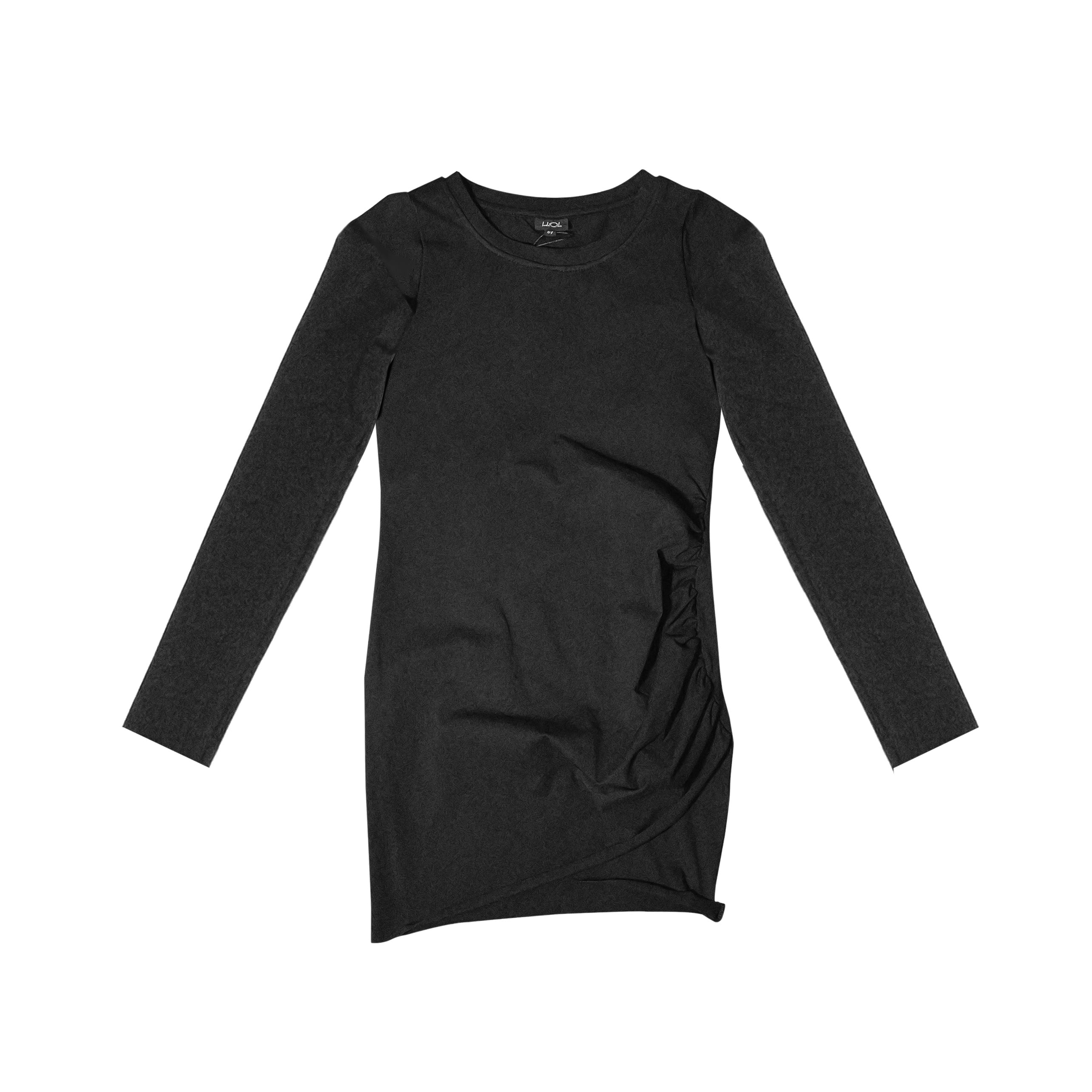 Long Sleeve Black Jersey Dress FW23