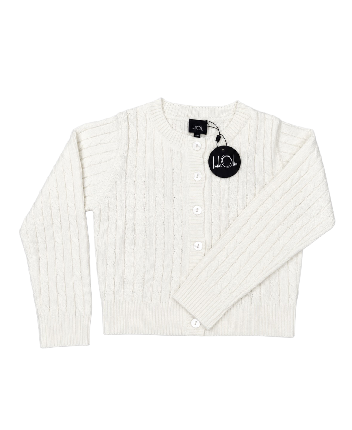 White Braid Knit Cardigan