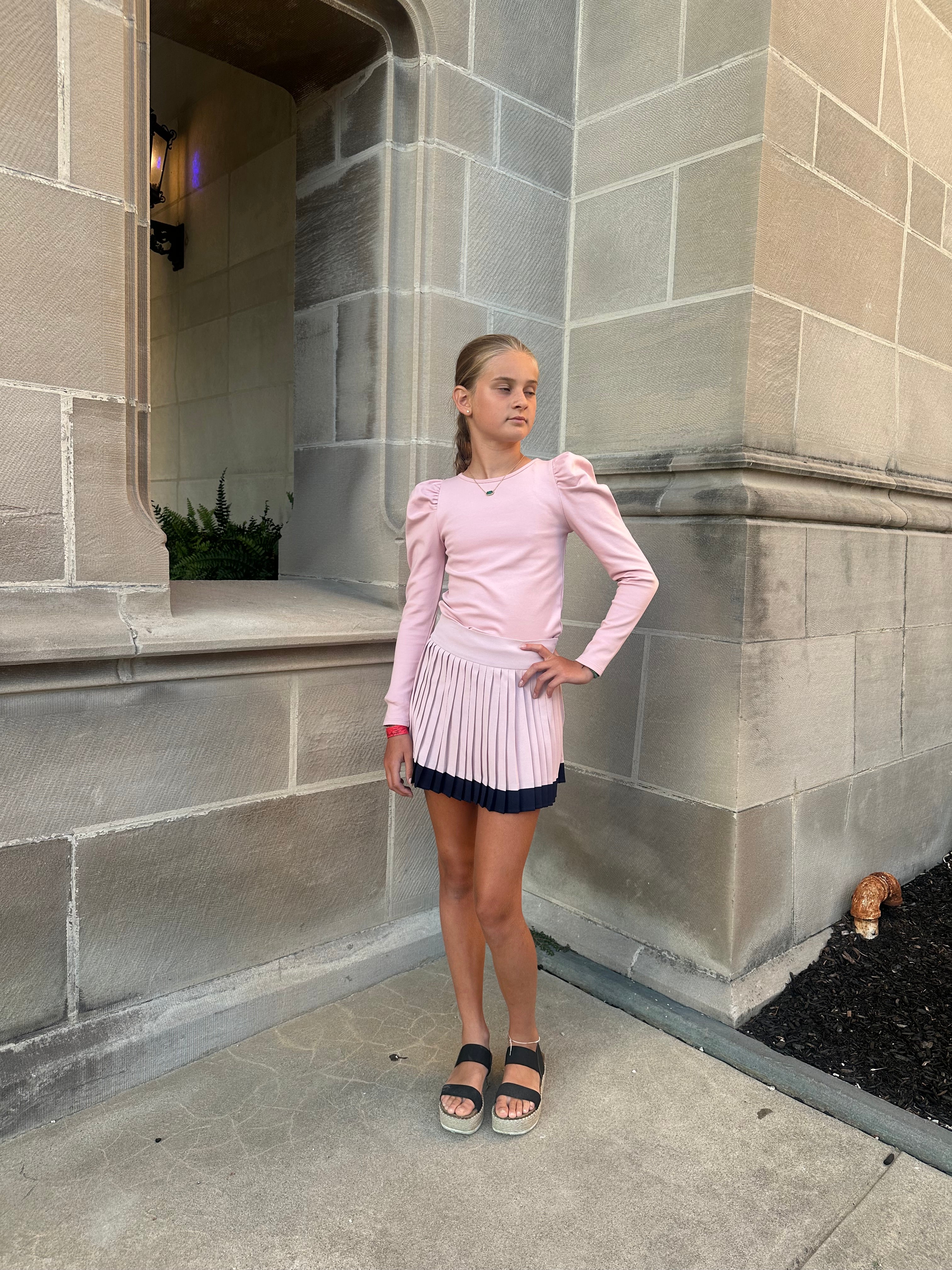Black/White Pleated Skirt