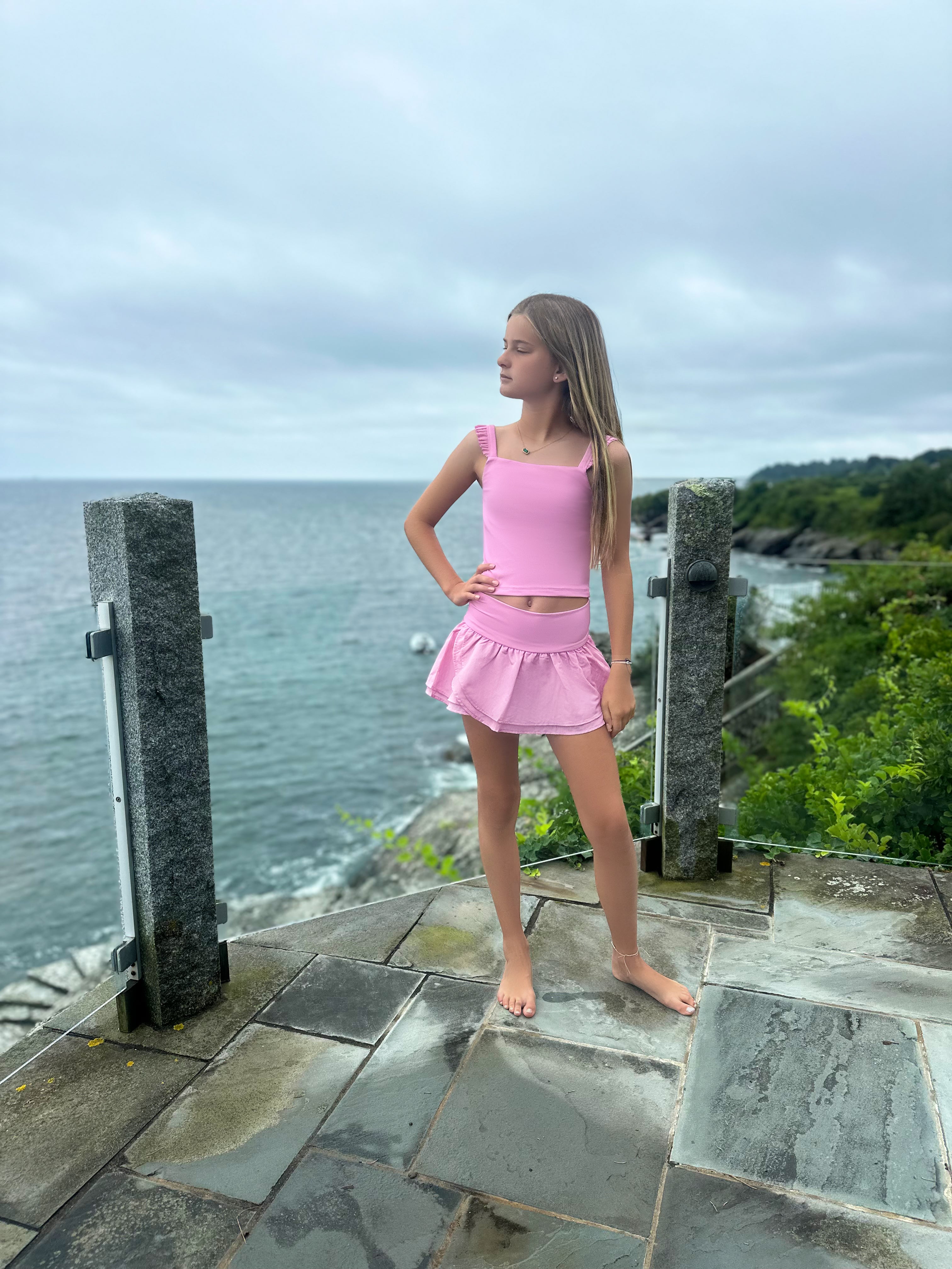 Lavender Gathered Mini Skort