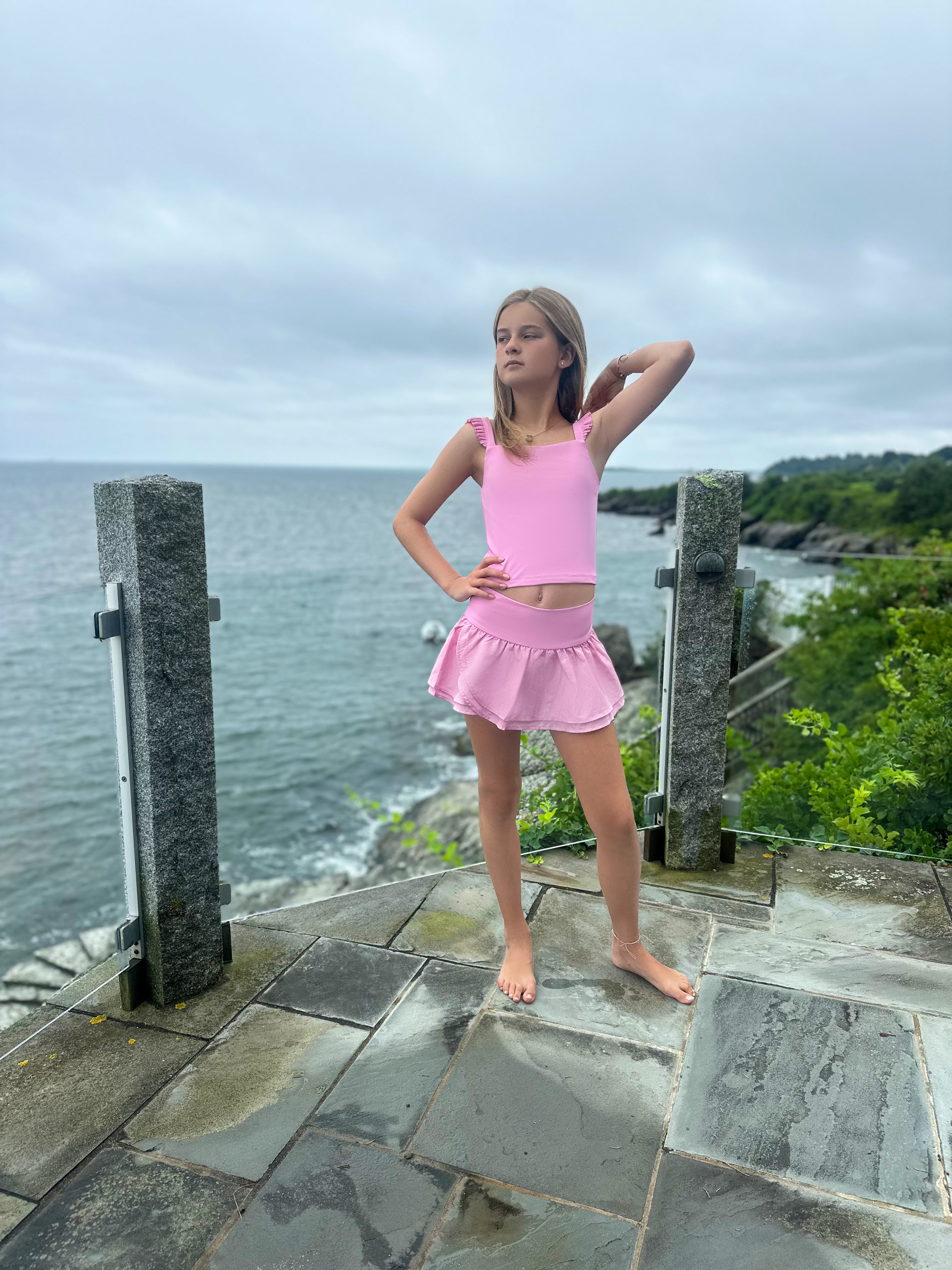 Lavender Gathered Mini Skort
