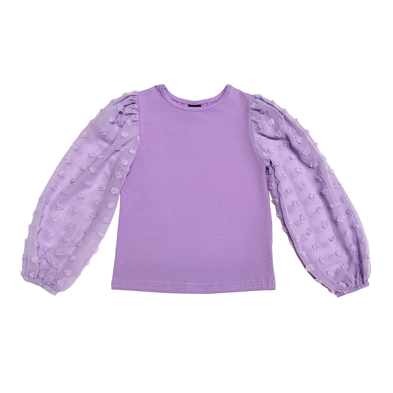 Lilac Textured-Sleeve Top FW23