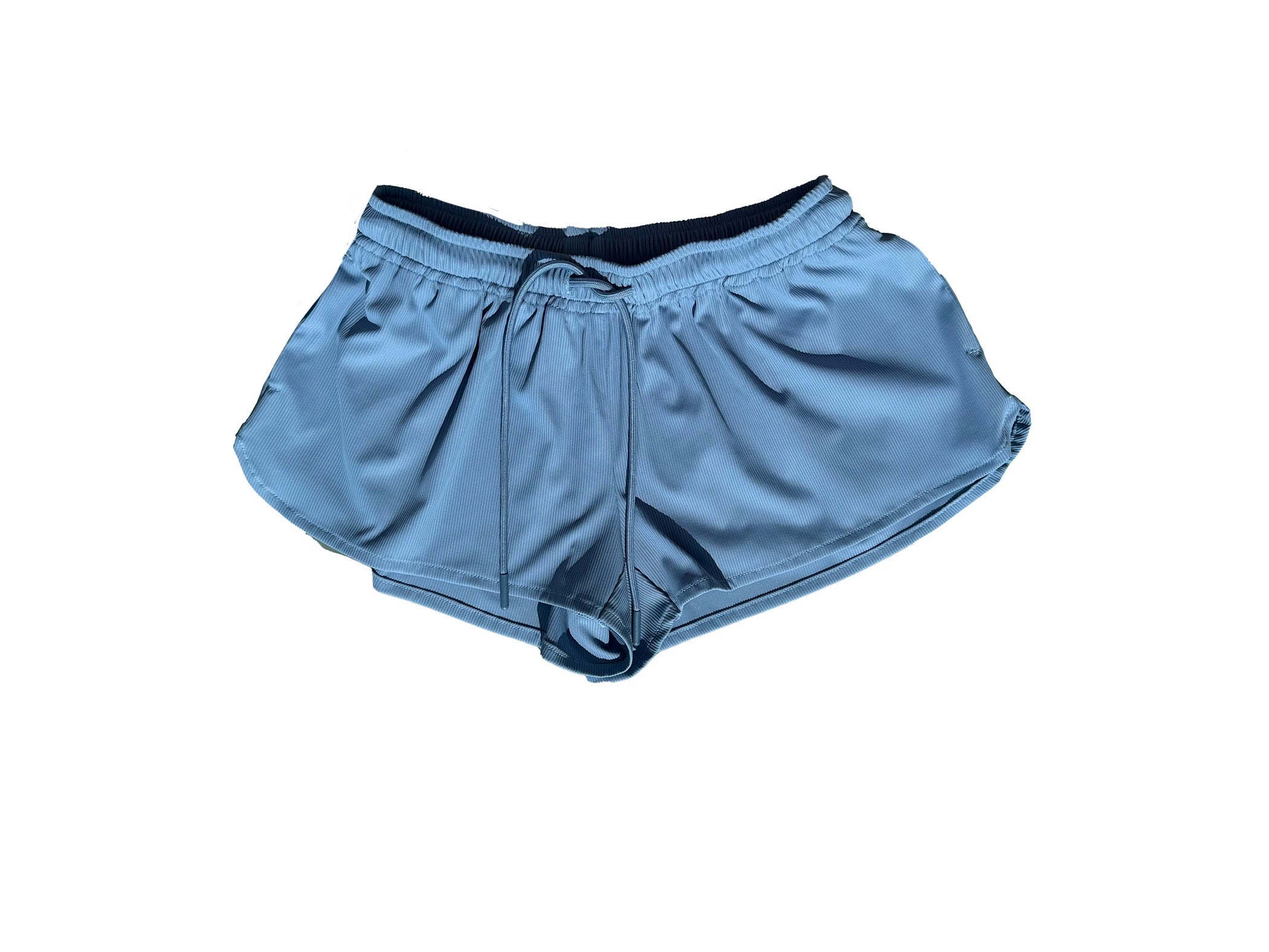Blue Ribbed Shorts