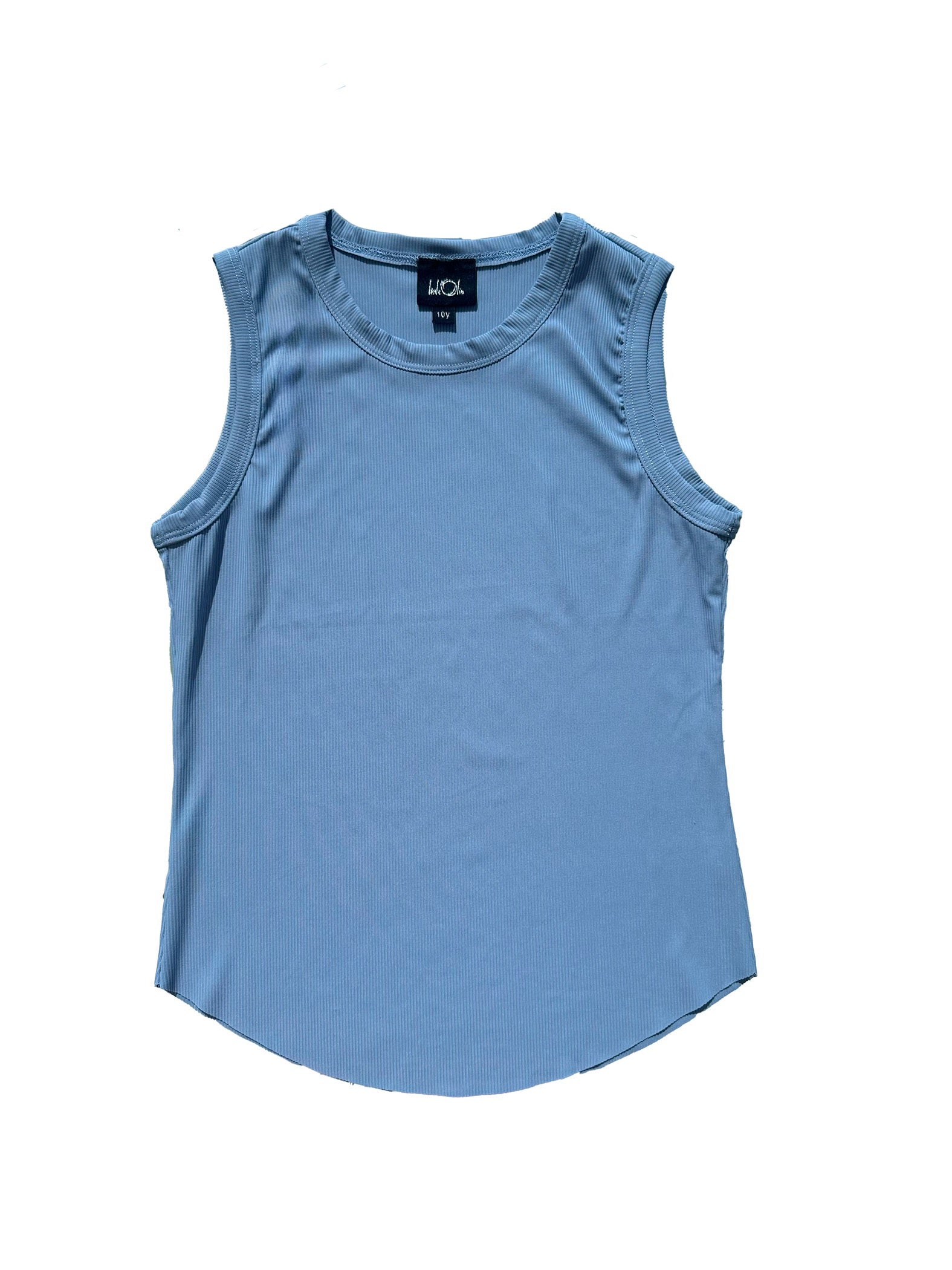 Blue Ribbed Tank Top