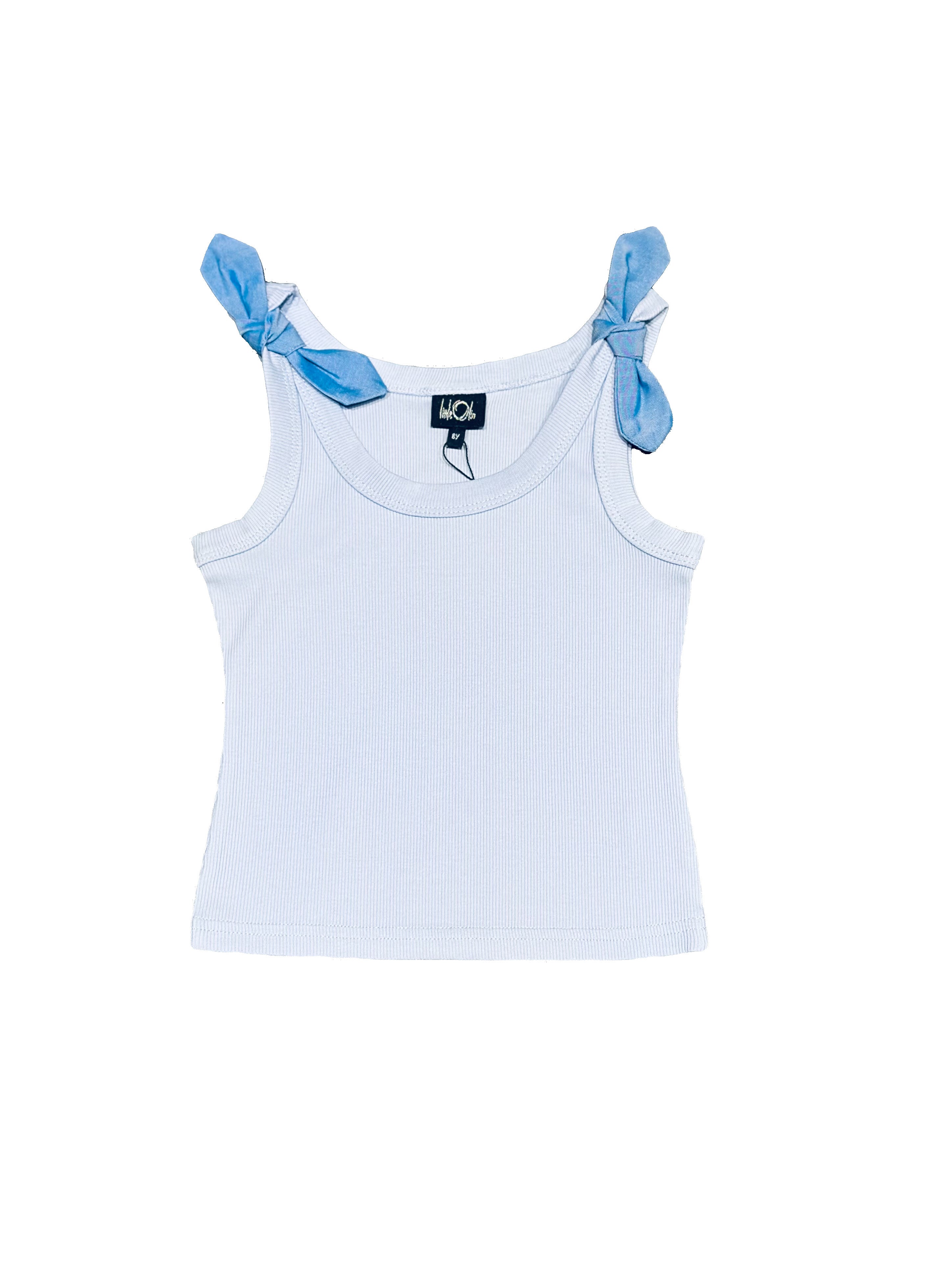 Tie Pink Ribbed Tank Top