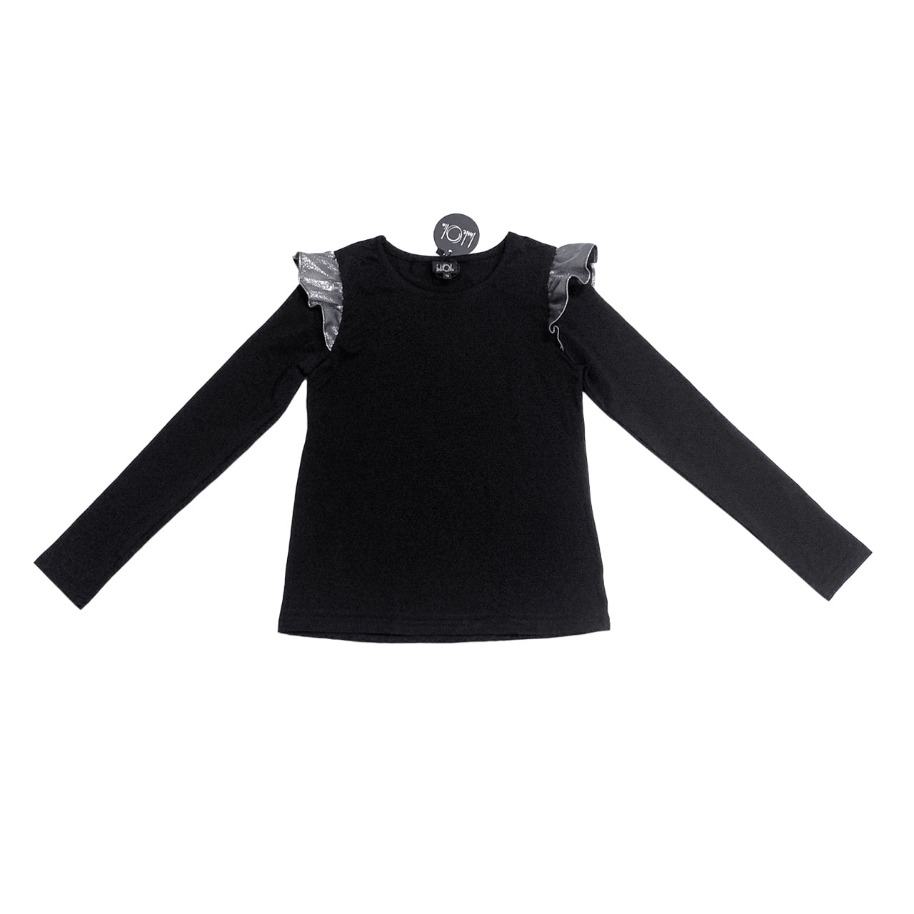 Black Top with Silver Ruffle FW23