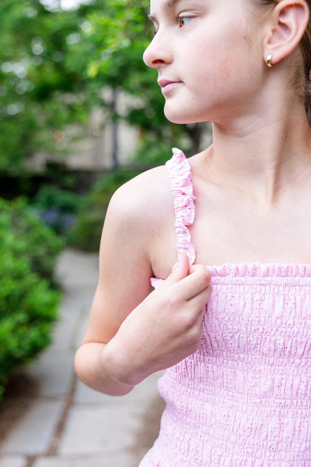 Pink Long Ruffle Dress