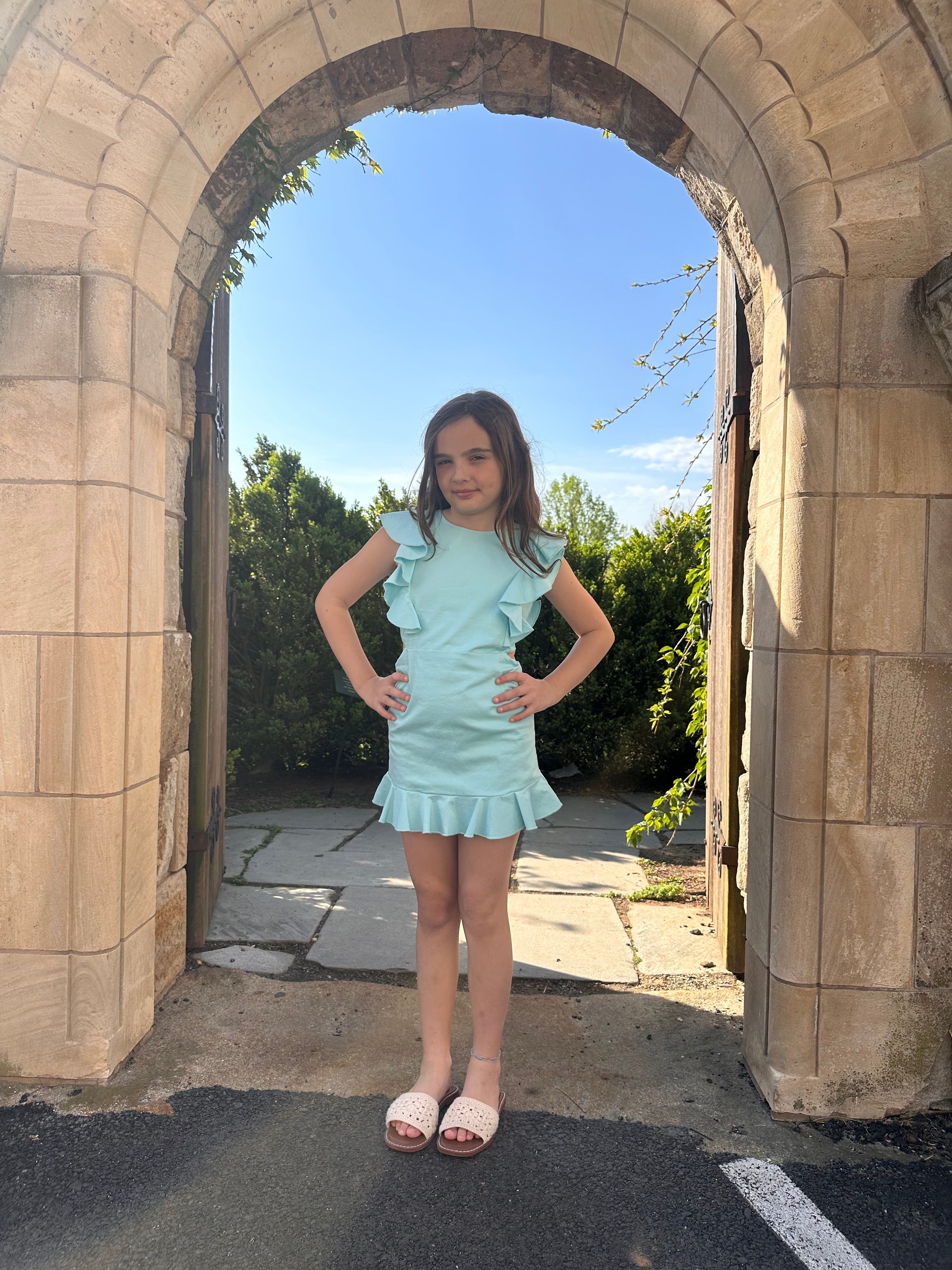 Blue Denim Cut Out Dress