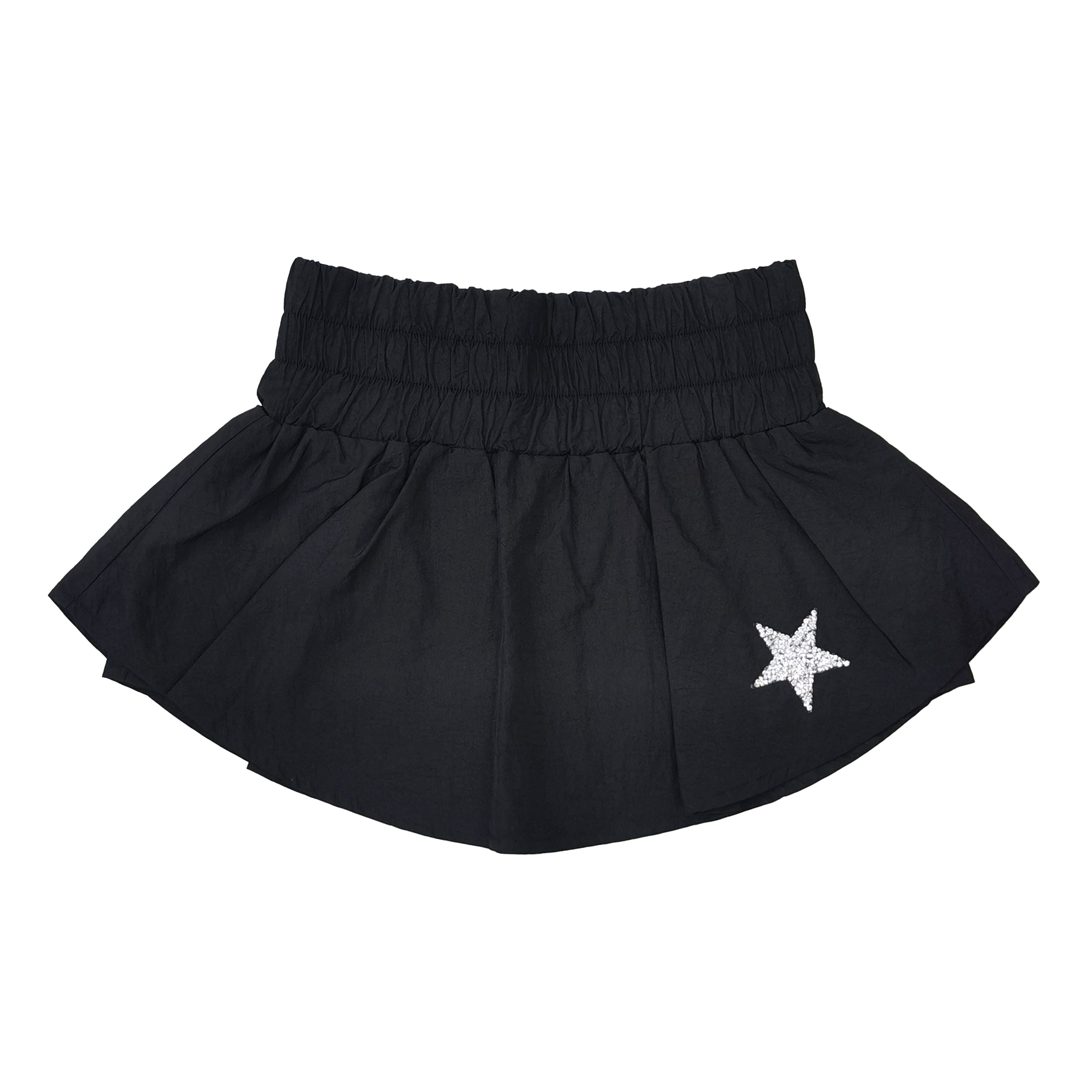 Fuchsia Gathered Double-layer Mini Skort