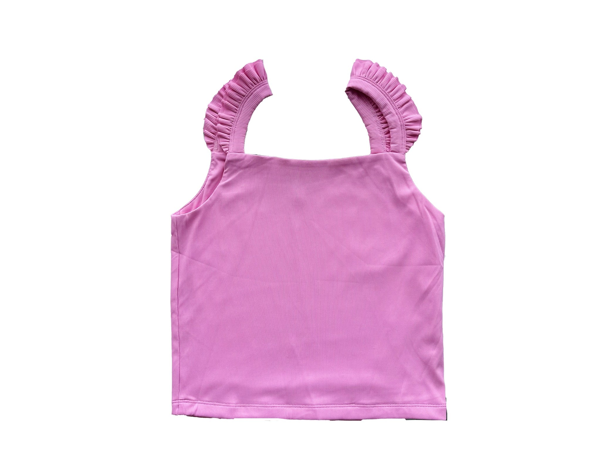 Pink Ruffle Strap Tank Top