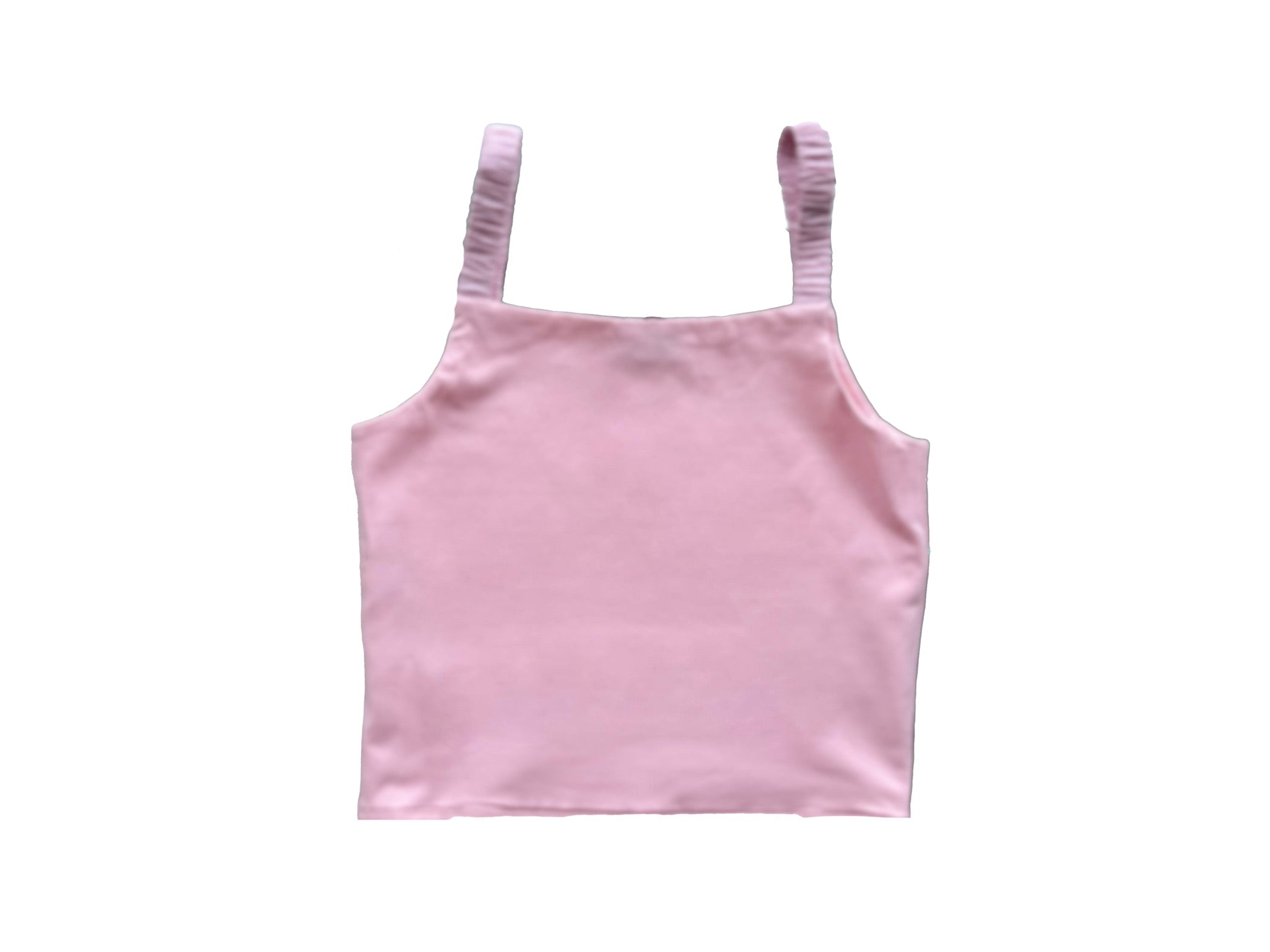 Pink Ruffle Strap Tank Top