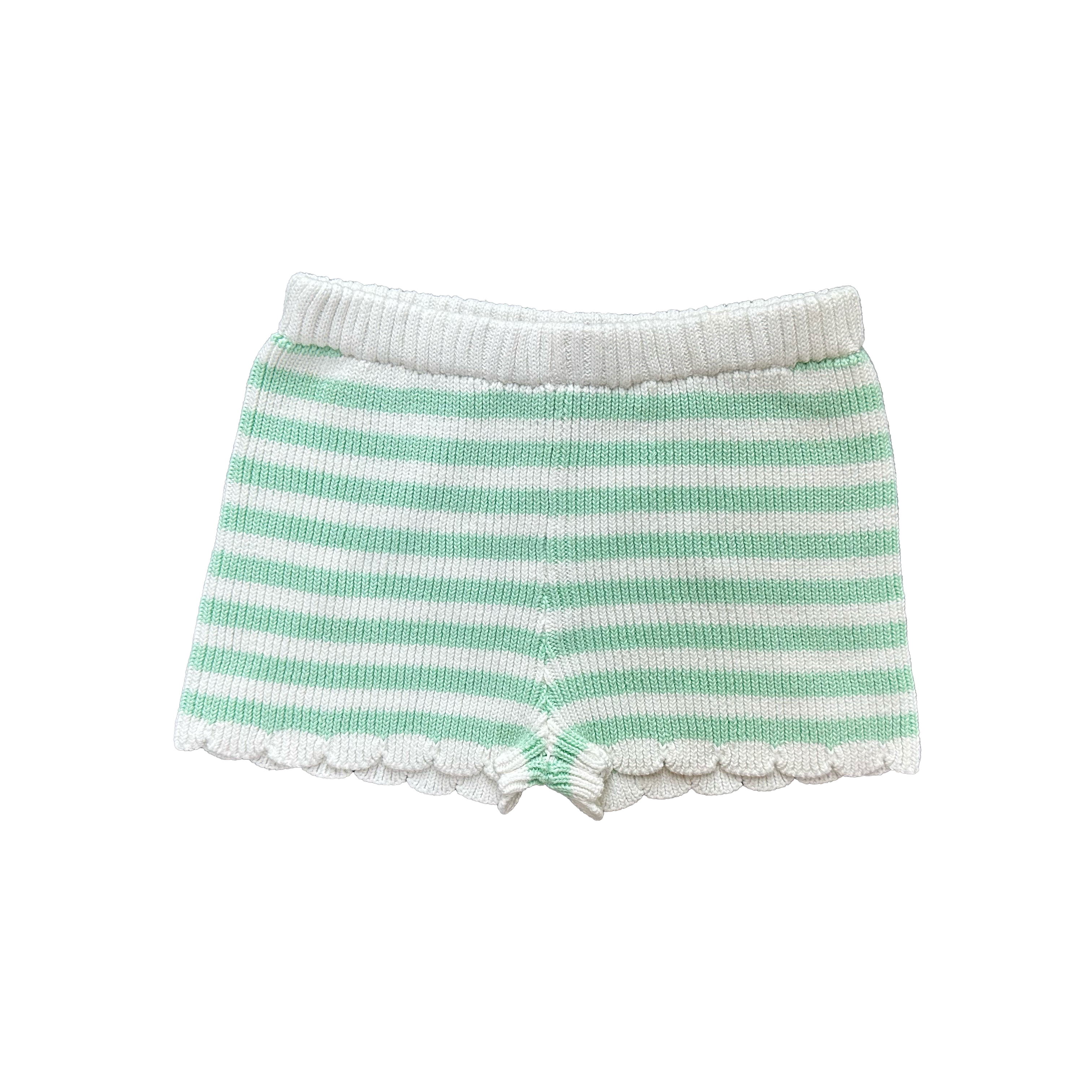 Navy and White Stripe Knit Shorts