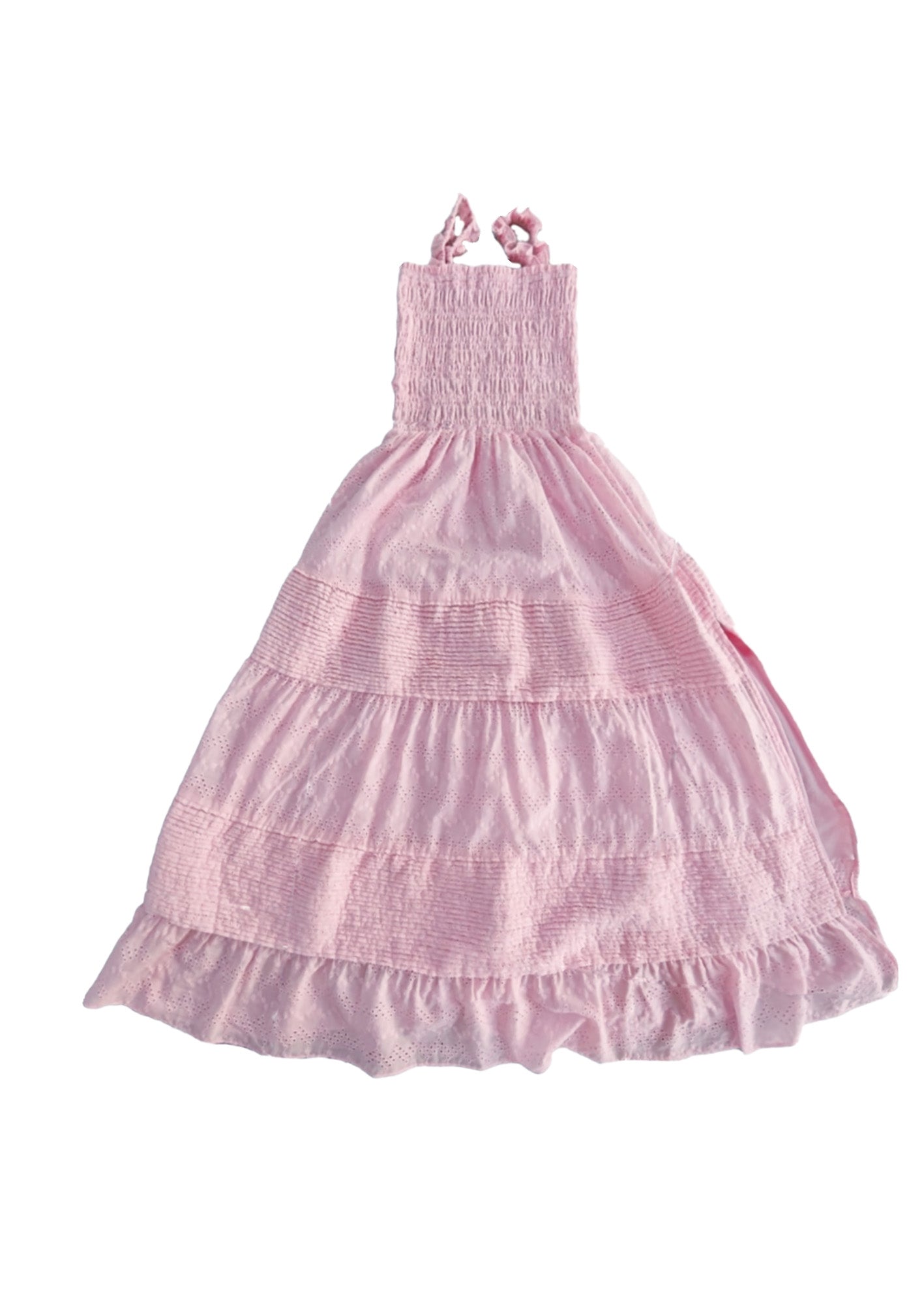 Pink Long Ruffle Dress