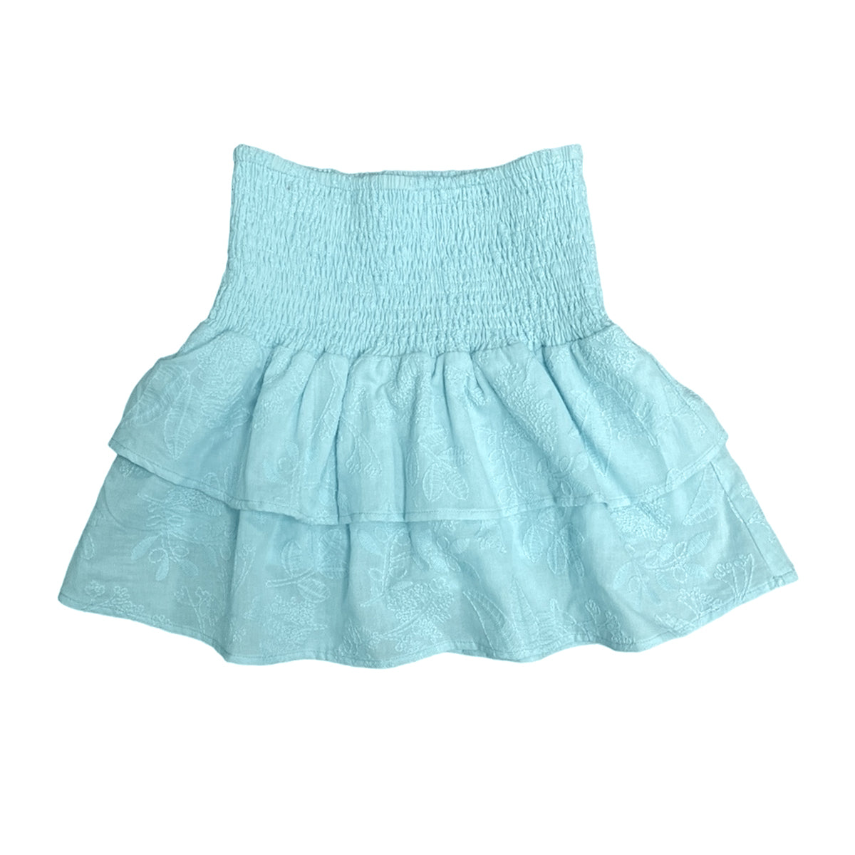 AS Turquoise Smocked Ruffle Skort