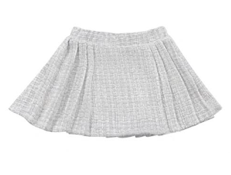 Light Blue & Silver Tweed Skirt - Wholesale