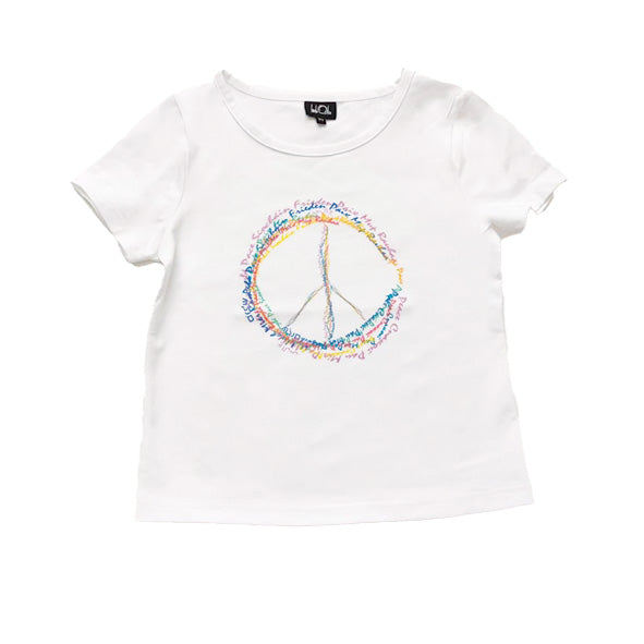 Girls White Peace Tee