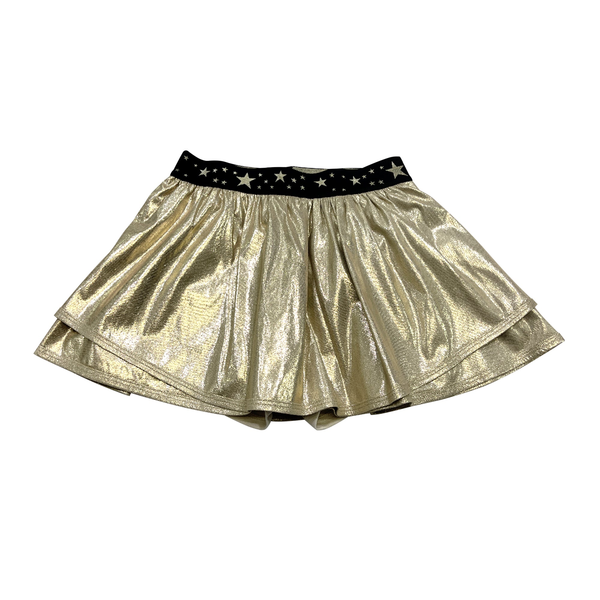 AW Gold Gathered Mini Skort