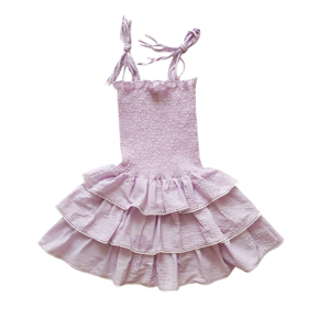 Lavender Girls Smocked Dress