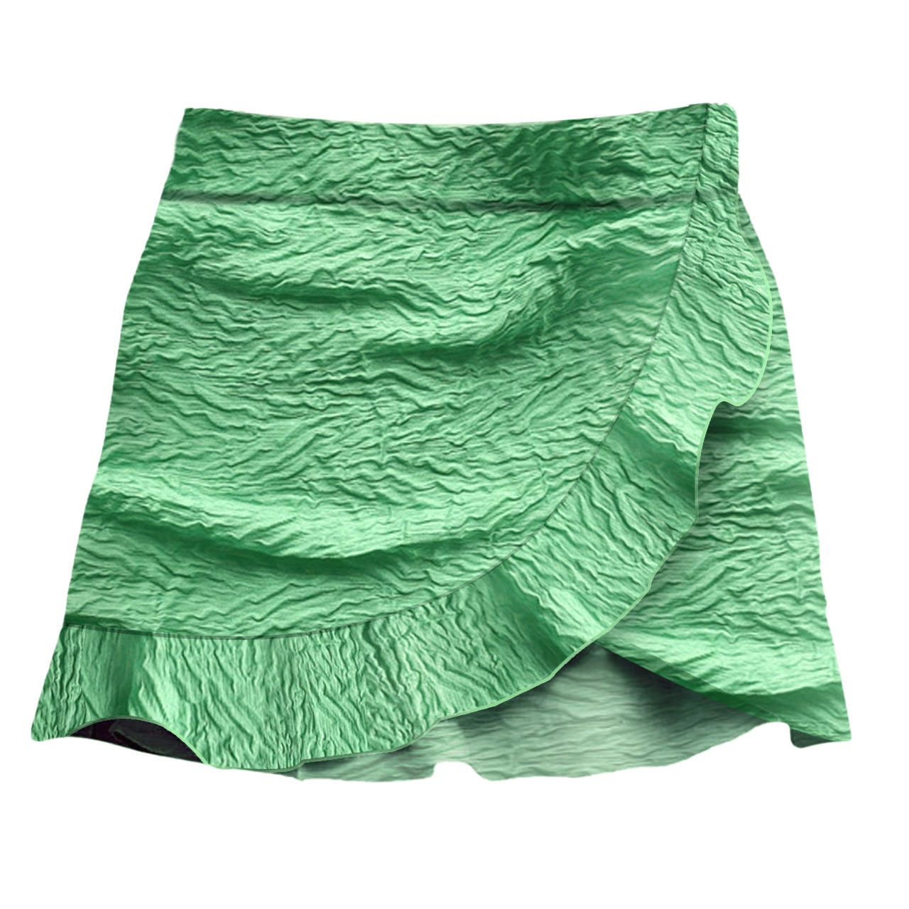 Green Ruffle Mini Skirt