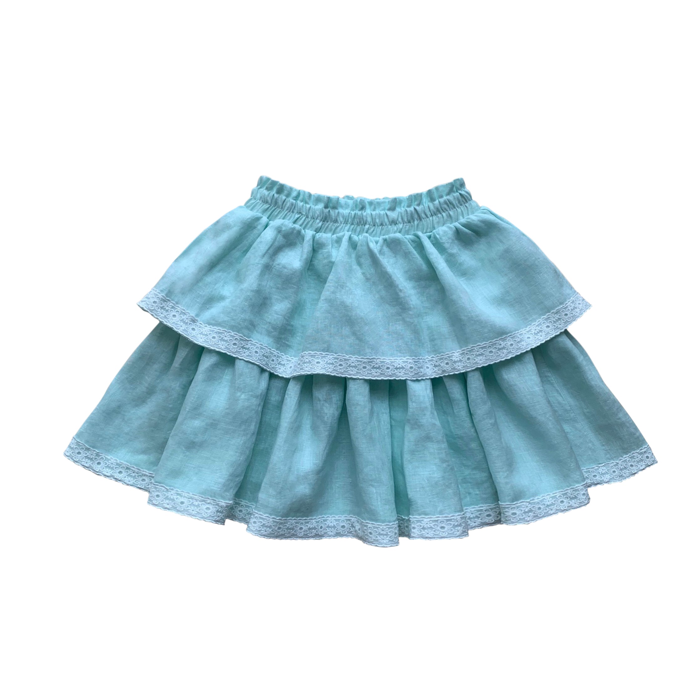 Linen Aqua Skirt